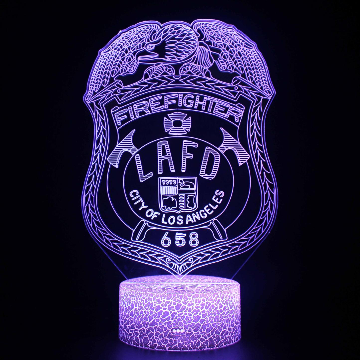 Fire Dept. Team Logo 3D Optical Illusion Lamp - 3D Optical Lamp
