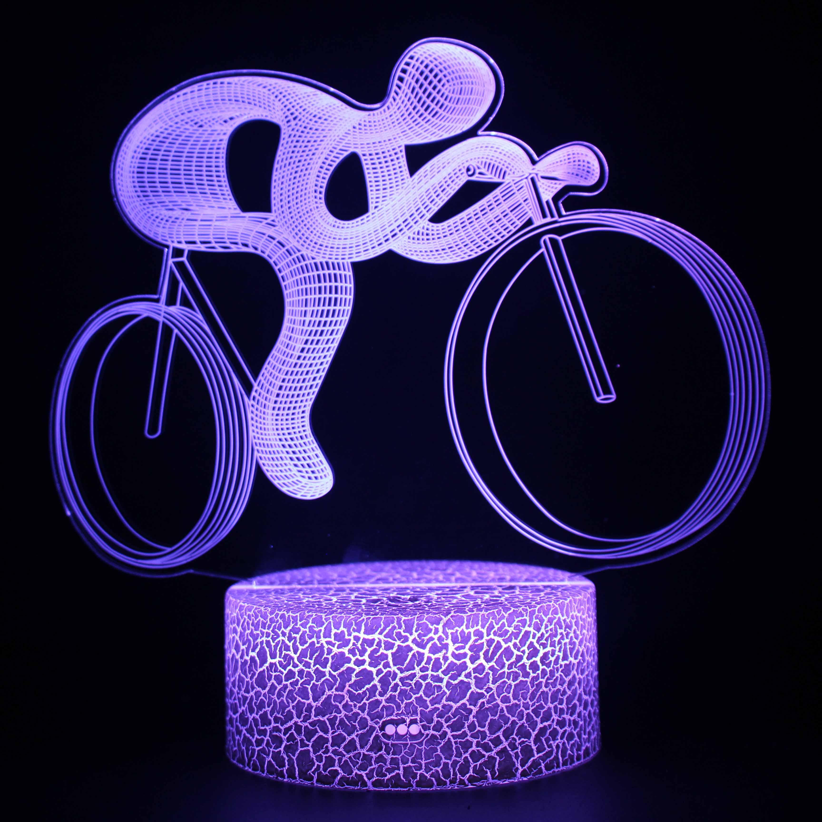 Biker Abstract 3D Optical Illusion Lamp - 3D Optical Lamp