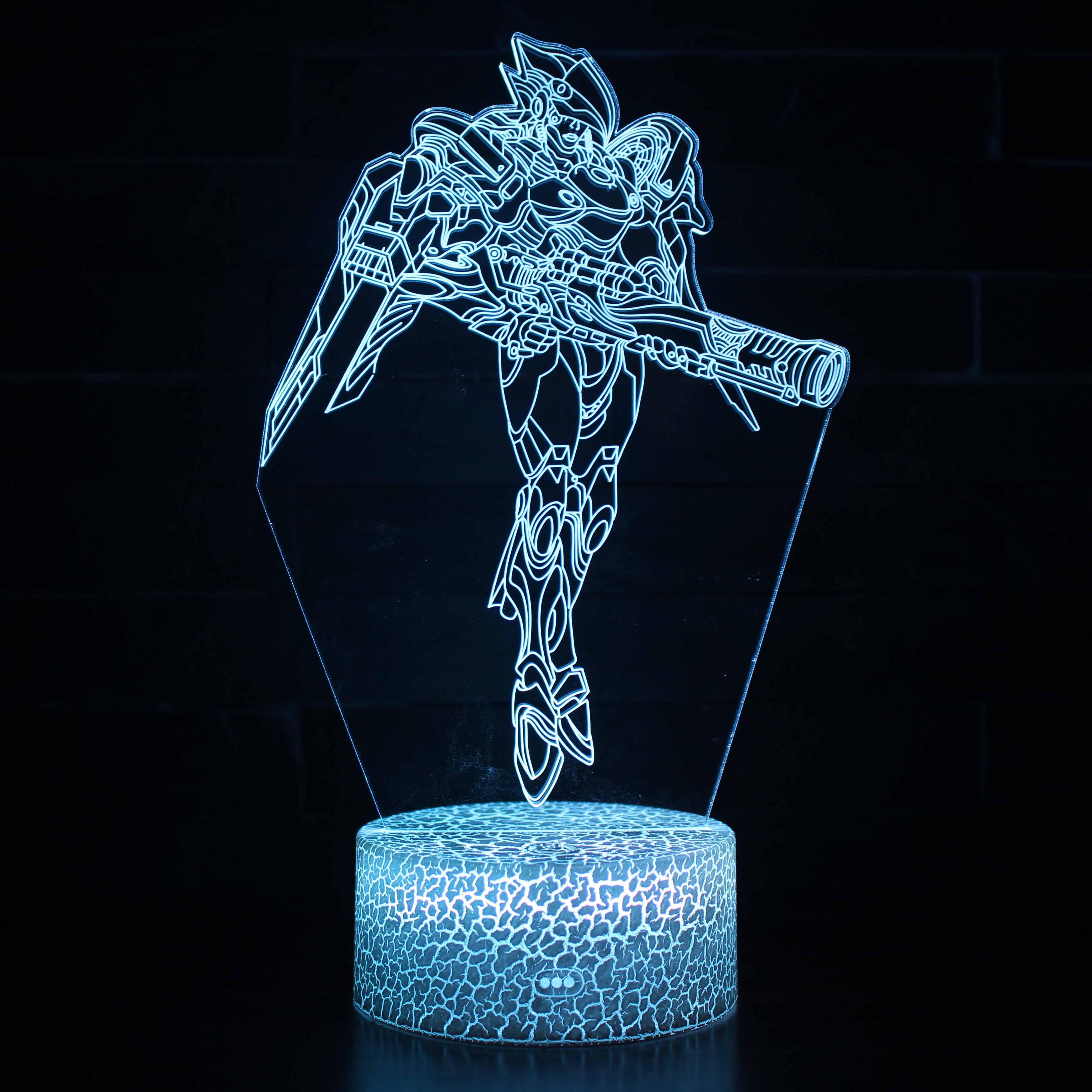 Overwatch Character 3D Lamp with 16-Color Remote Control-3D Optical Lamp