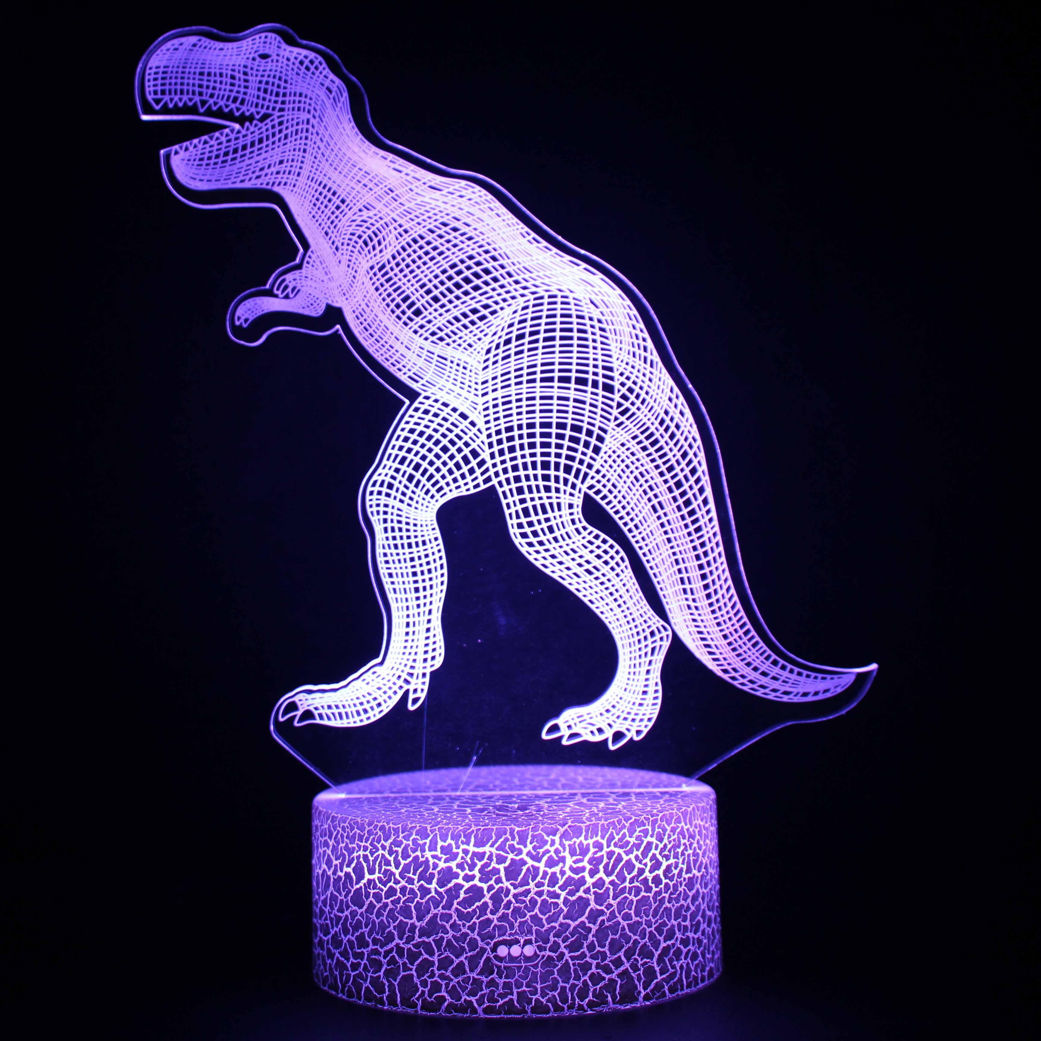 T-Rex Dinosaur Optical Lamp with Remote Control and 16 LED Color-3D Optical Lamp