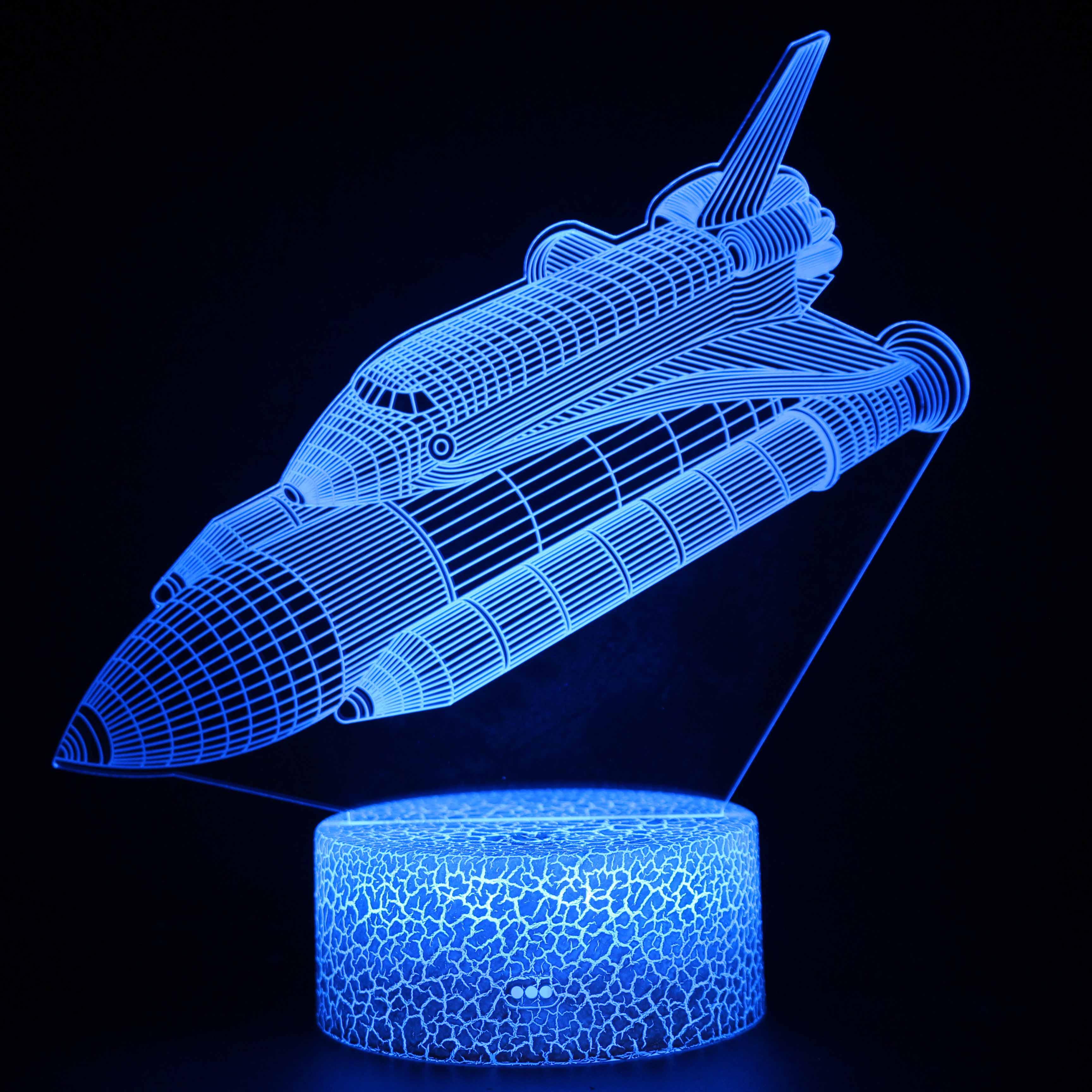 Flying Spaceship 3D Optical Illusion Lamp - 3D Optical Lamp