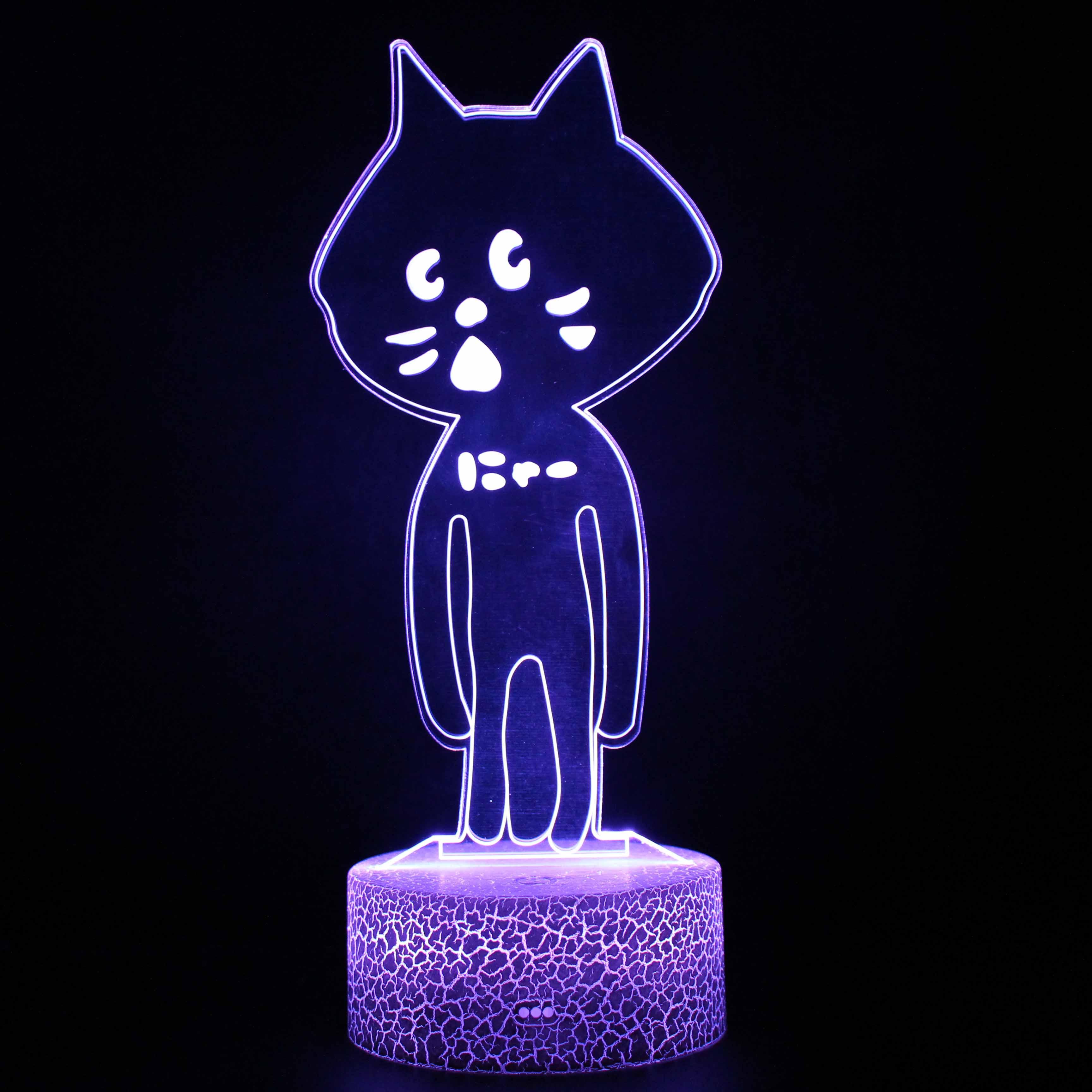 Abstract Cat Cartoon Optical Illusion Lamp - 3D Optical Lamp