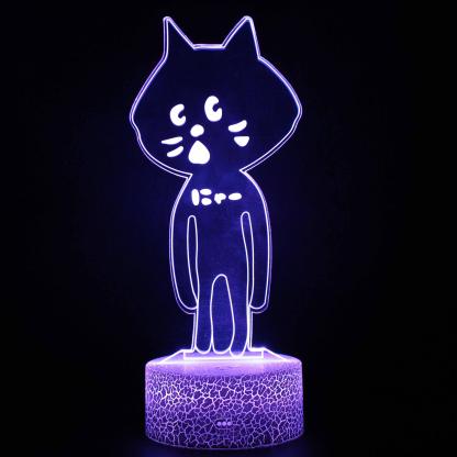 Abstract Cat Cartoon Optical Illusion Lamp - 3D Optical Lamp