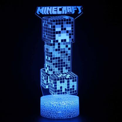 Minecraft Creeper 3D Optical Illusion Lamp - 3D Optical Lamp