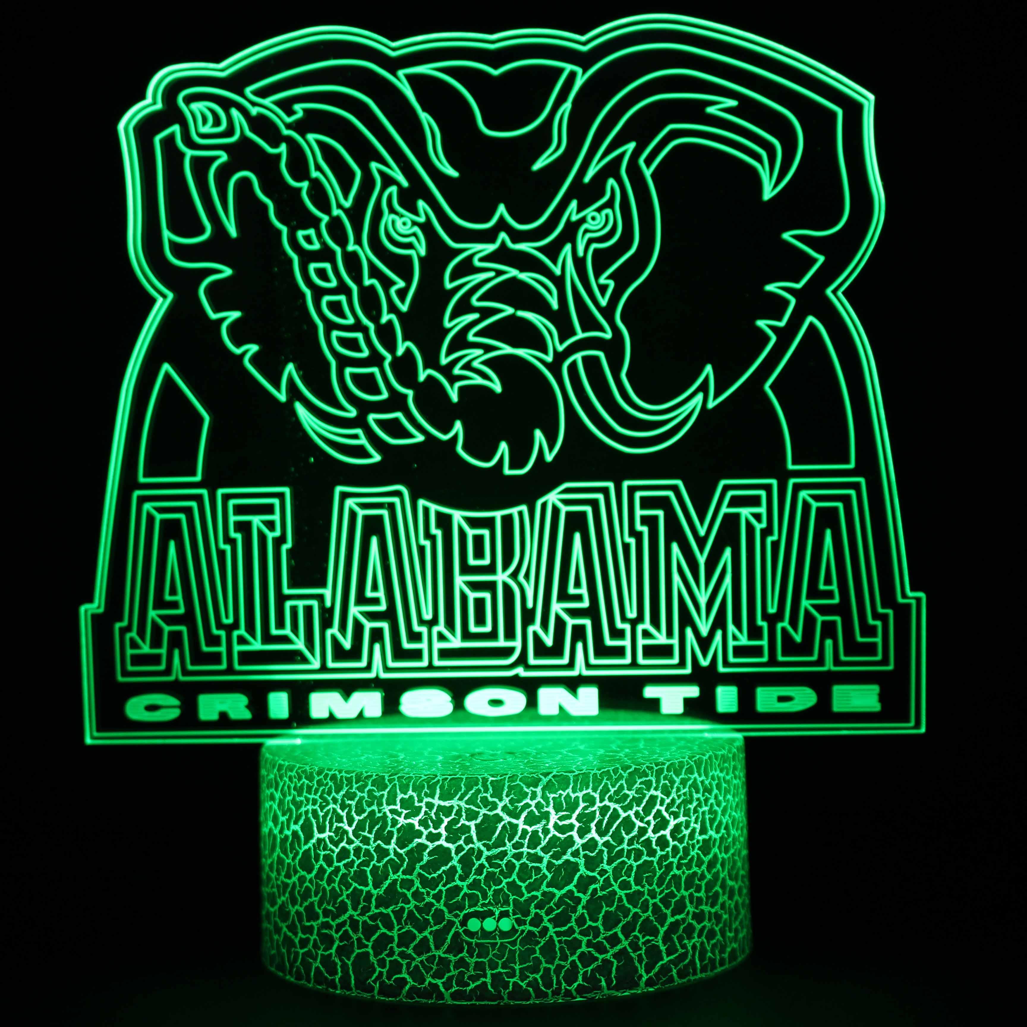 Alabama Crimson Tide 3D Optical Illusion Lamp For Lighting And Decor-3D Optical Lamp