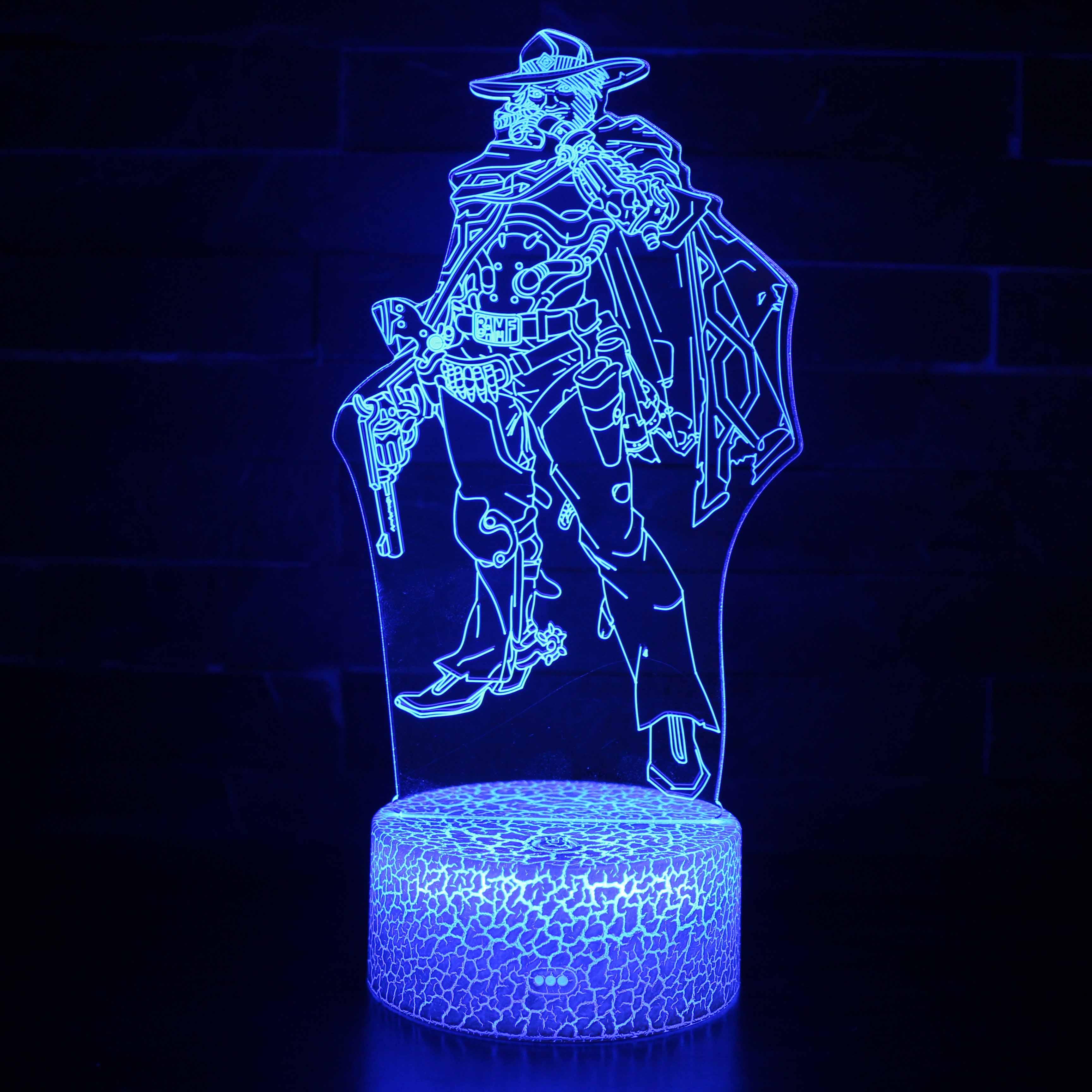 Overwatch Character 3D Lamp Light Up Your Heroic Side-3D Optical Lamp