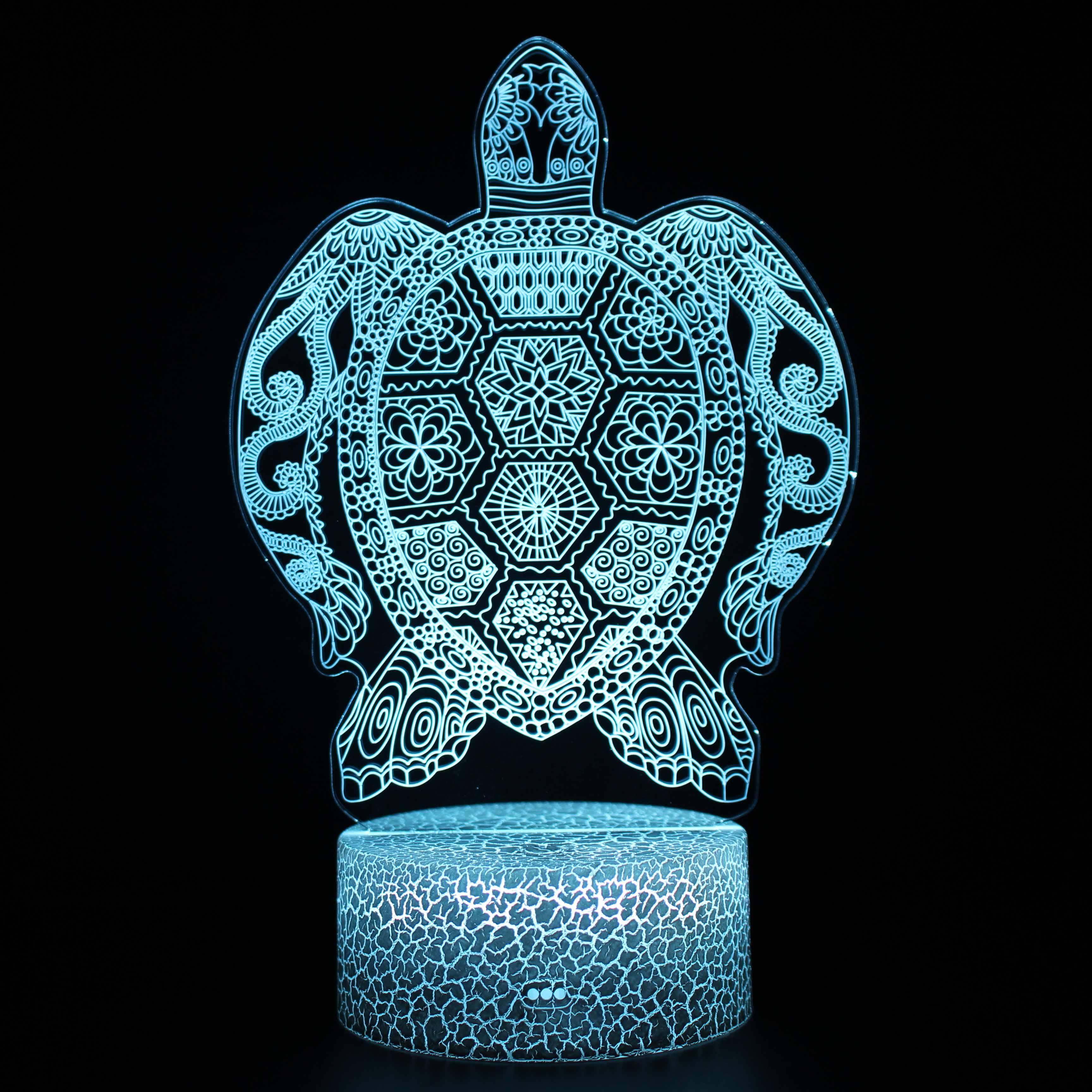 Sea Turtle Marine 3D Lamp with Remote and 7 Color Touch Display-3D Optical Lamp