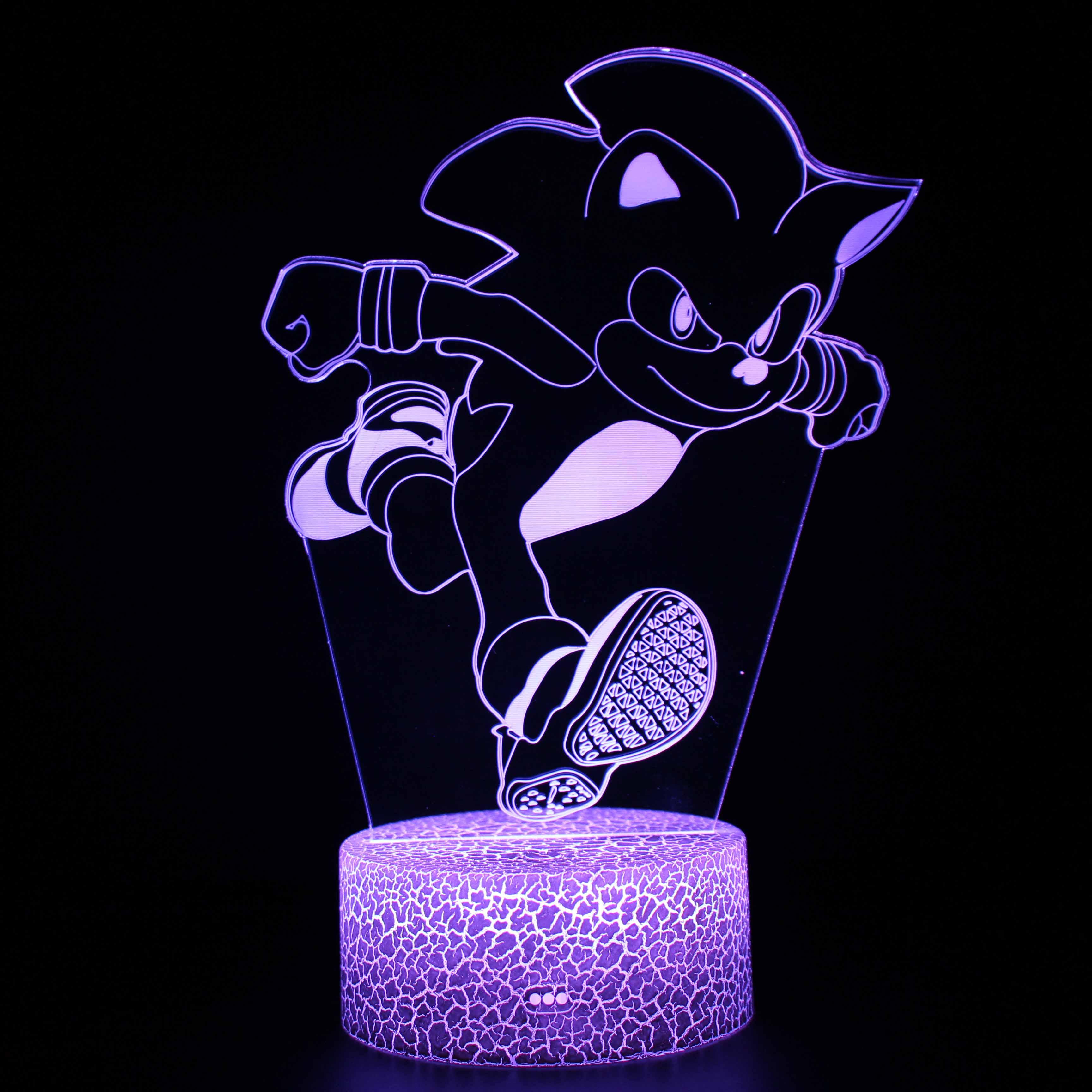 Sonic The Hedgehog 3D Optical Illusion Lamp - 3D Optical Lamp