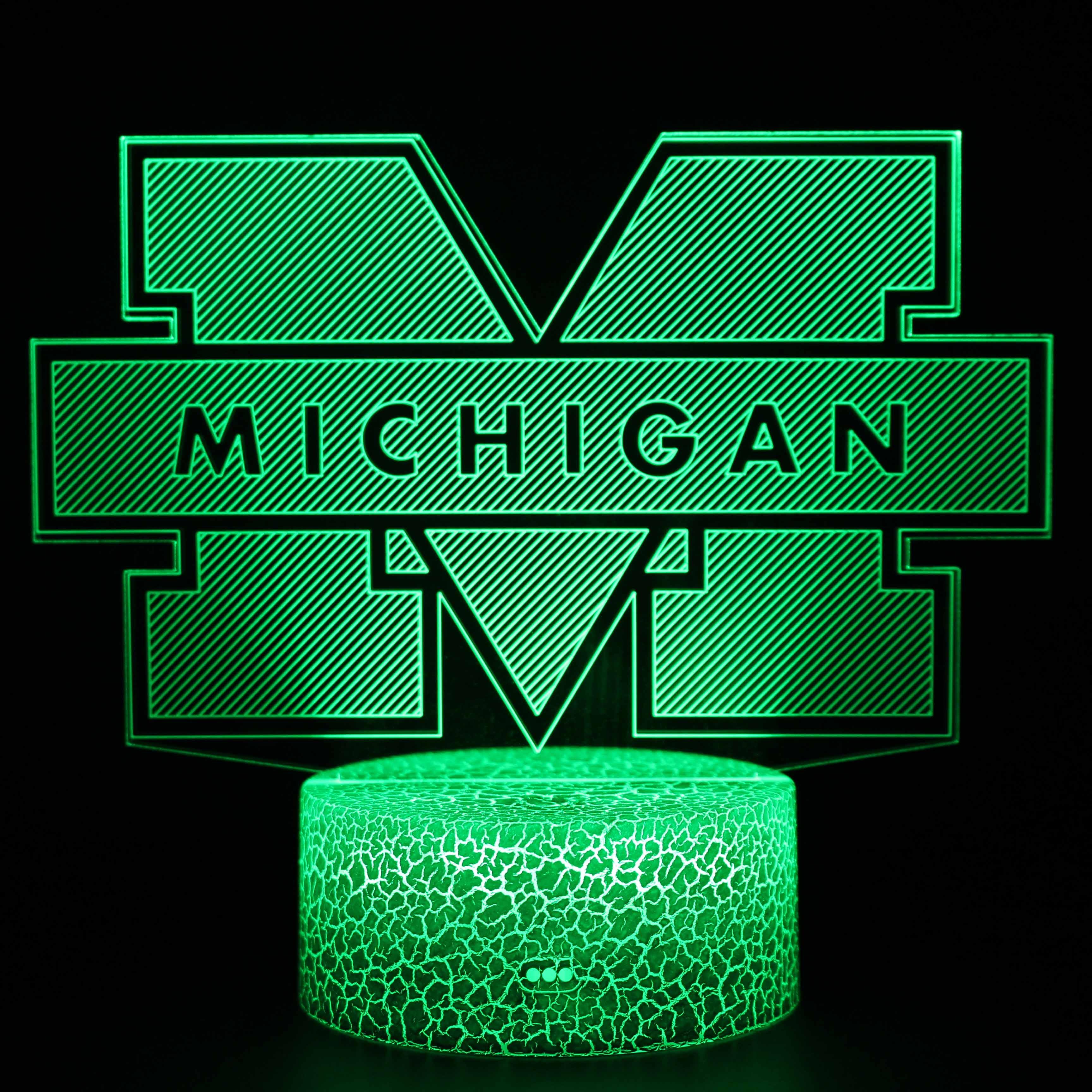 Michigan 3D Optical Illusion Lamp For Lighting And Decor-3D Optical Lamp