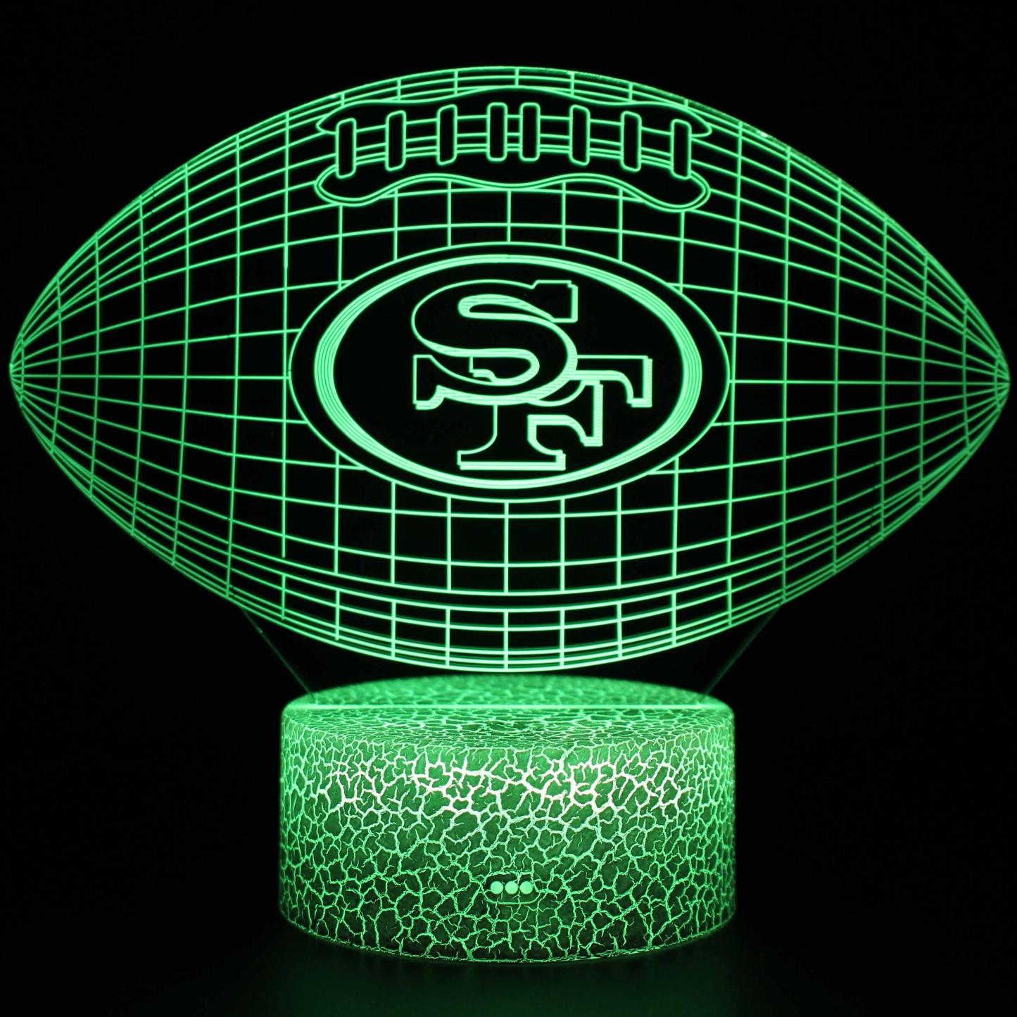 49ers Football 3D Lamp Show Off Your Team Spirit in Glowing Style-3D Optical Lamp
