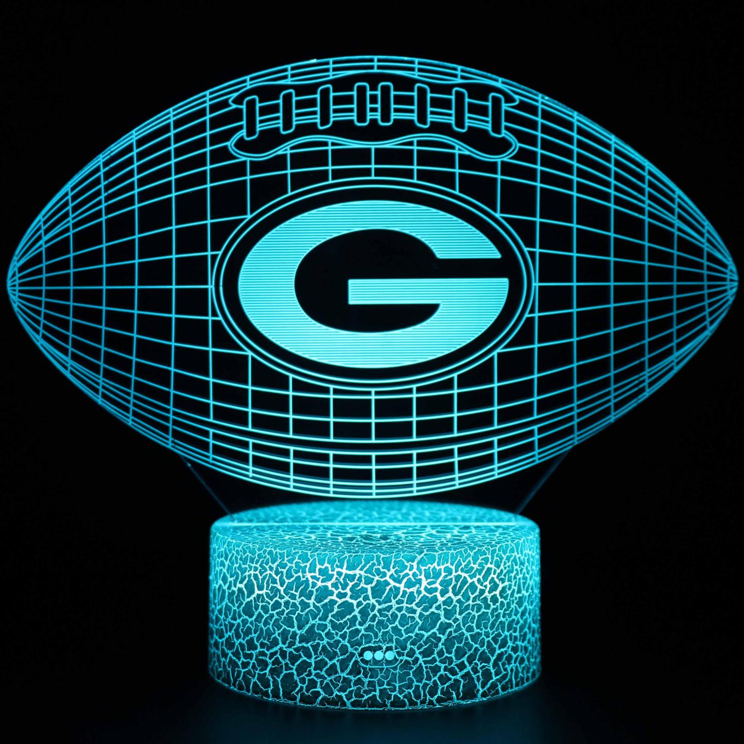 Packers Football 3D Lamp A Glowing Tribute to Green Bay Pride-3D Optical Lamp
