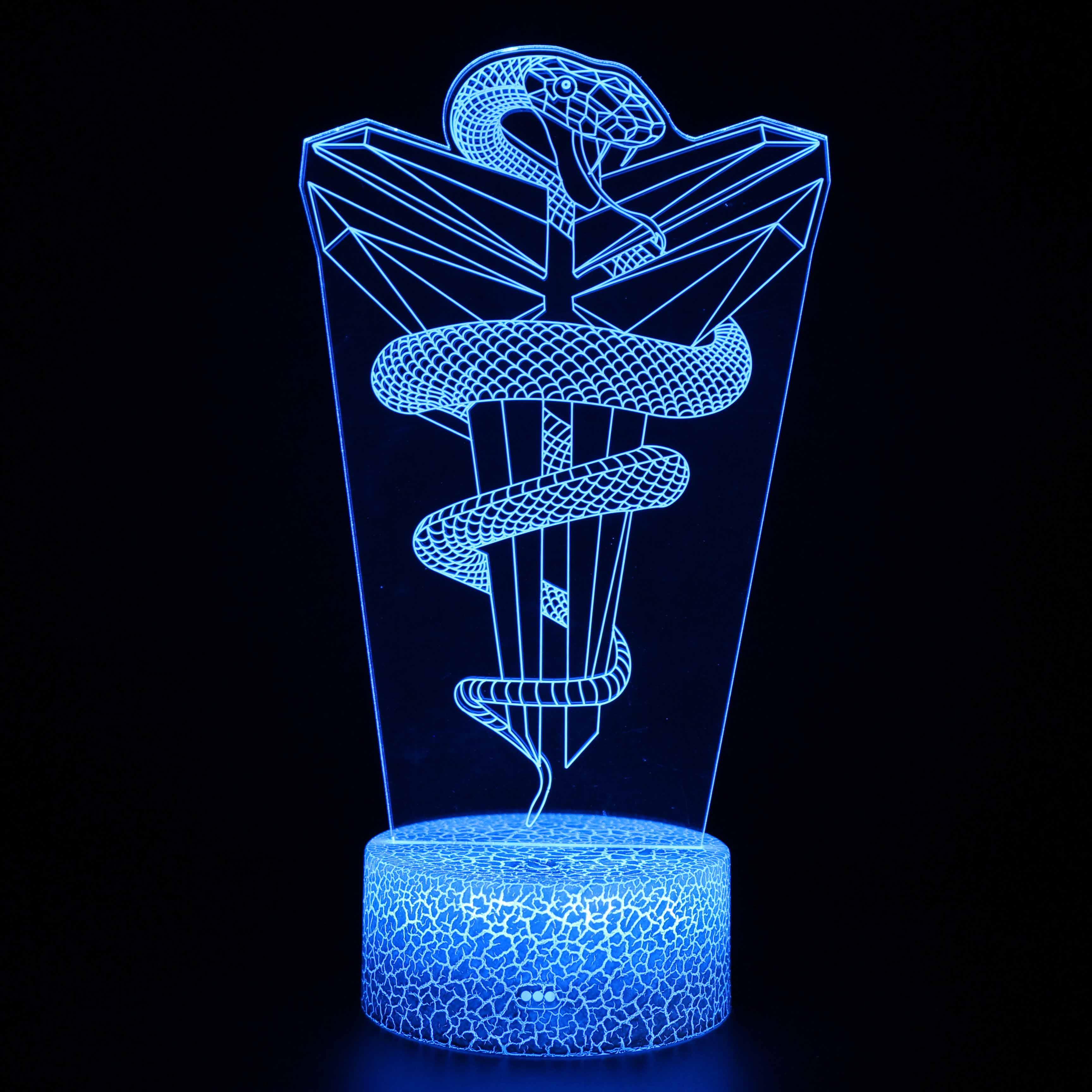 Realistic Snake 3D Optical Illusion Lamp - 3D Optical Lamp