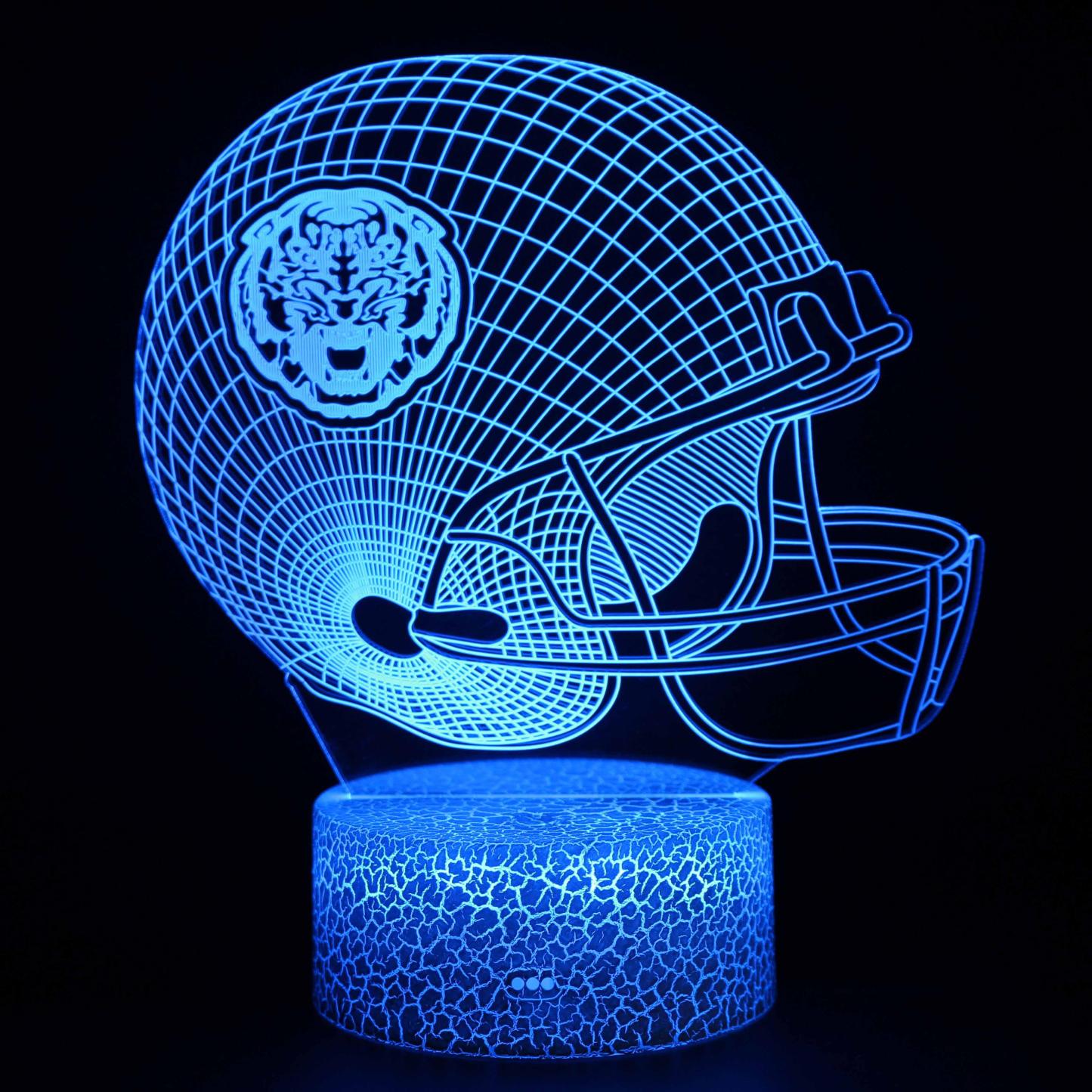 Tiger Football Helmet 3D Optical Illusion Lamp - 3D Optical Lamp