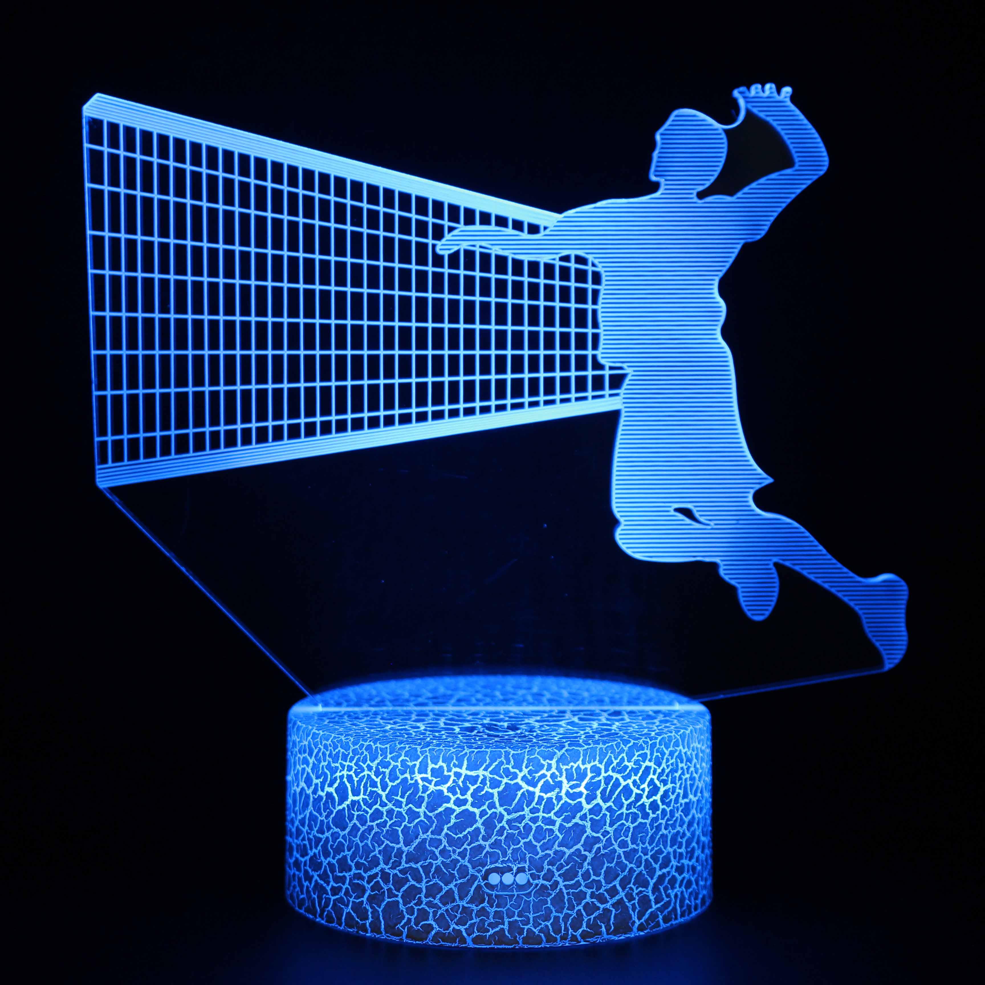 Male Volleyball Player 3D Optical Illusion Lamp - 3D Optical Lamp