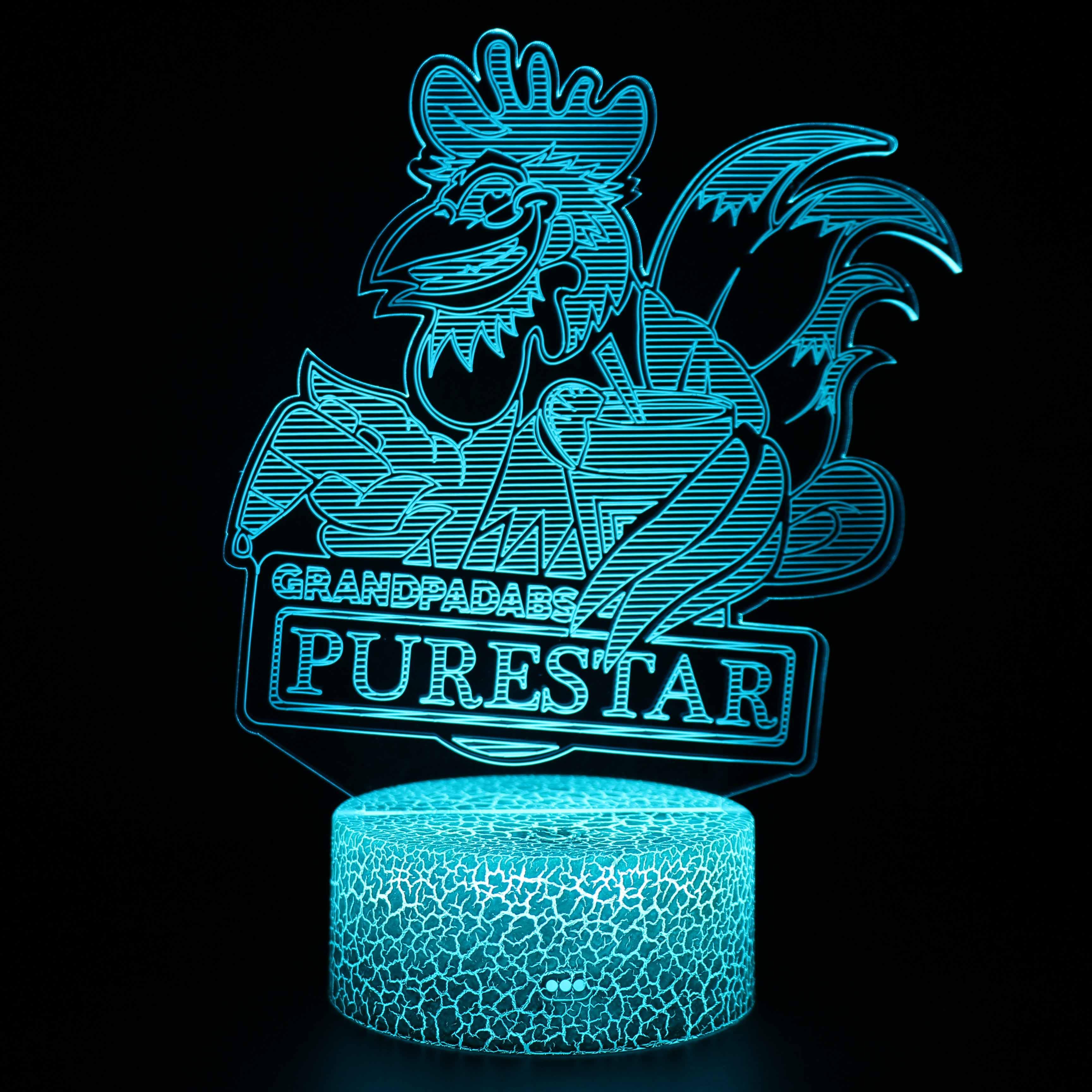 Rooster Emblem LED Lamp-3D Optical Lamp