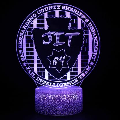 JIT County Sheriff Team Logo 3D Optical Illusion Lamp - 3D Optical Lamp