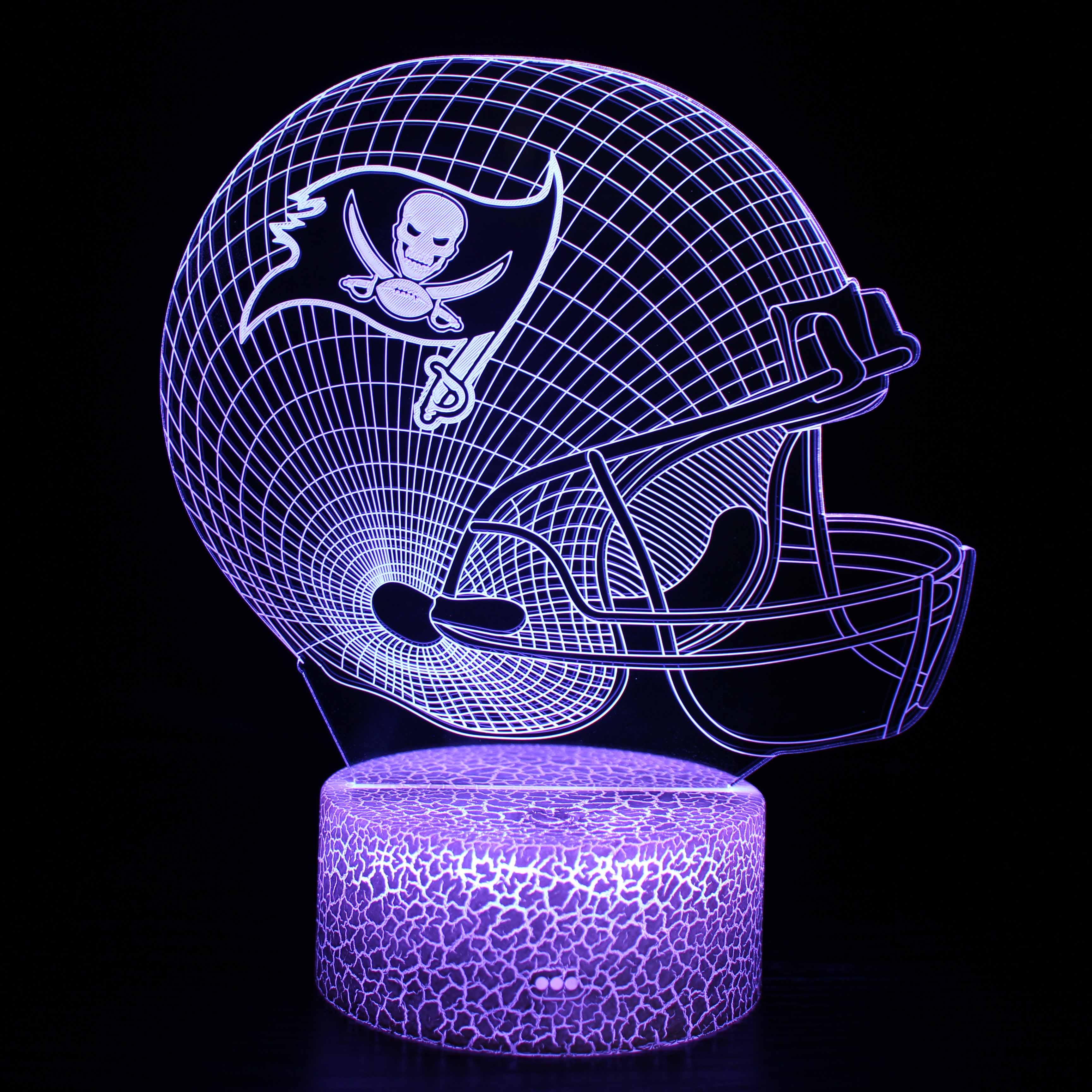 Tampa Bay Buccaneers Football Helmet 3D Optical Illusion Lamp - 3D Optical Lamp