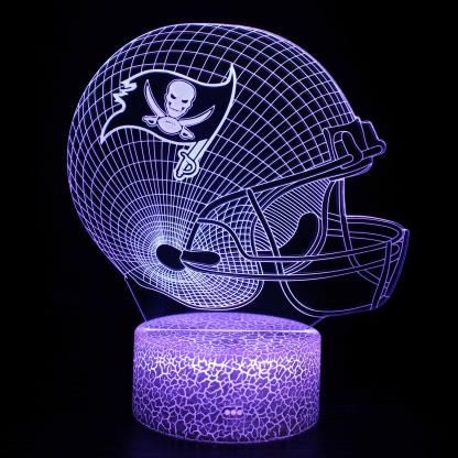 Tampa Bay Buccaneers Football Helmet 3D Optical Illusion Lamp - 3D Optical Lamp