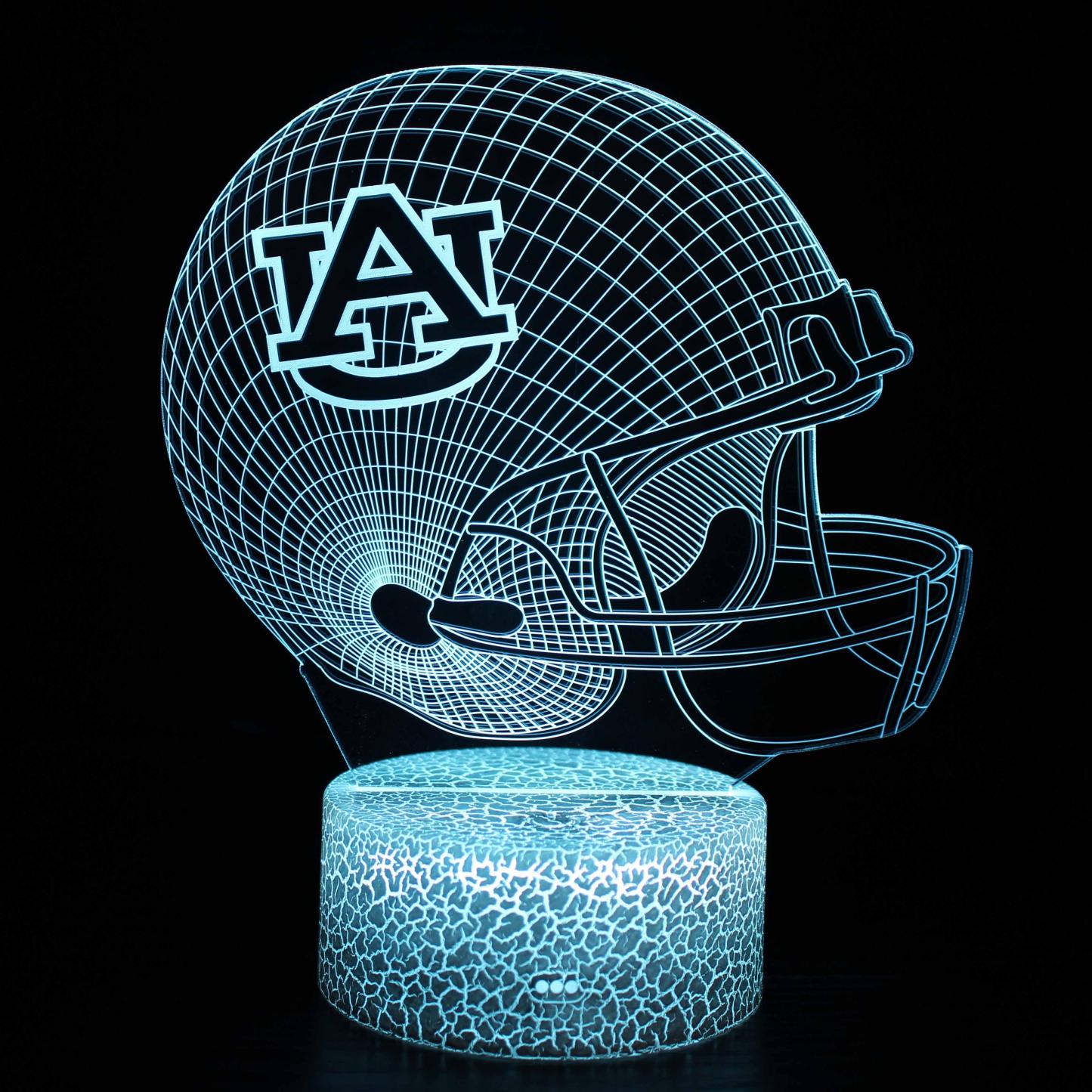 Aubrun Tigers Football Helmet 3D Optical Illusion Lamp - 3D Optical Lamp