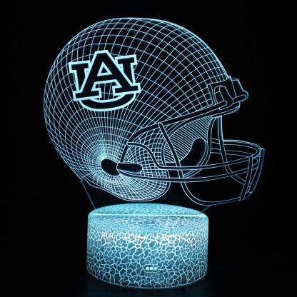 Aubrun Tigers Football Helmet 3D Optical Illusion Lamp - 3D Optical Lamp