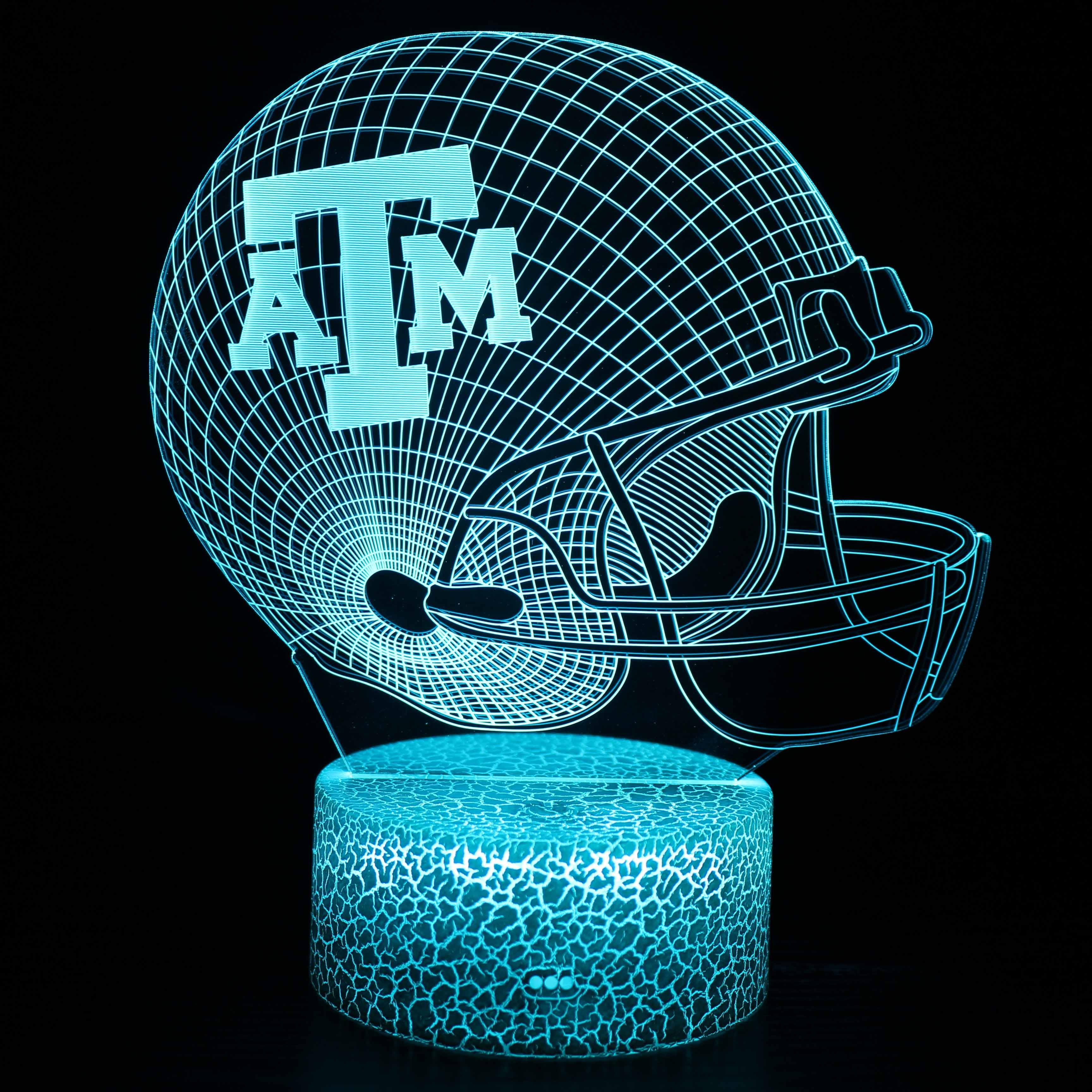 Texas A&M Football Helmet 3D Optical Illusion Lamp-3D Optical Lamp