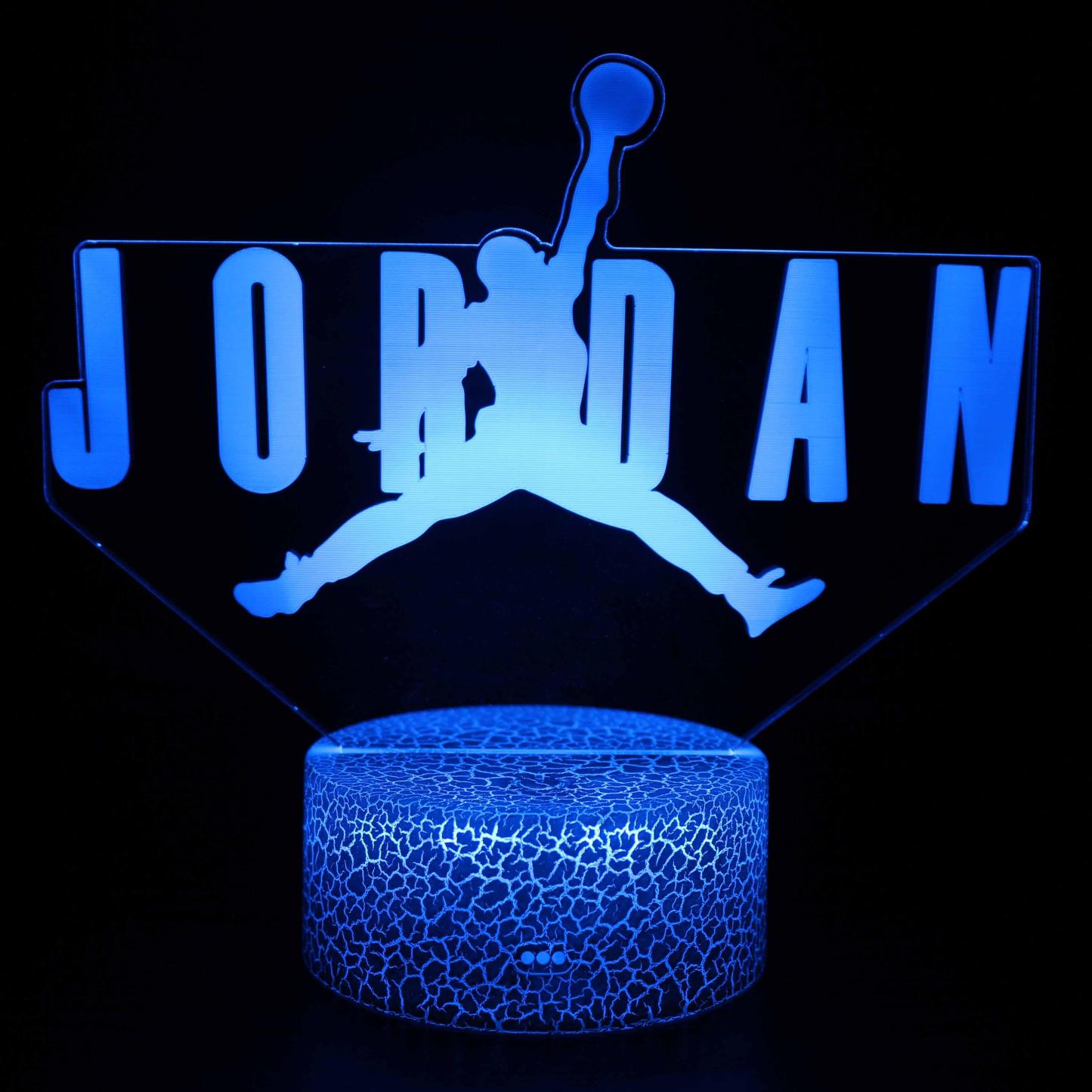 Jordan Basketball Logo 3D Optical Illusion Lamp - 3D Optical Lamp