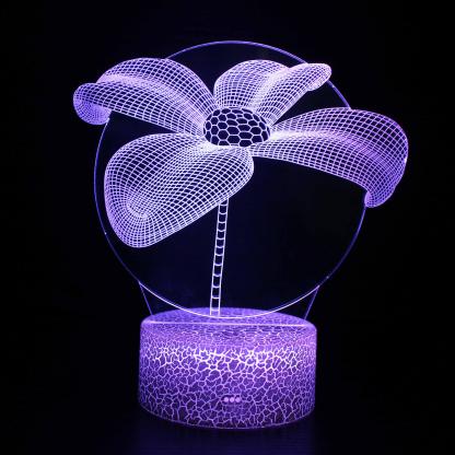 Flower 3D Optical Illusion Lamp - 3D Optical Lamp