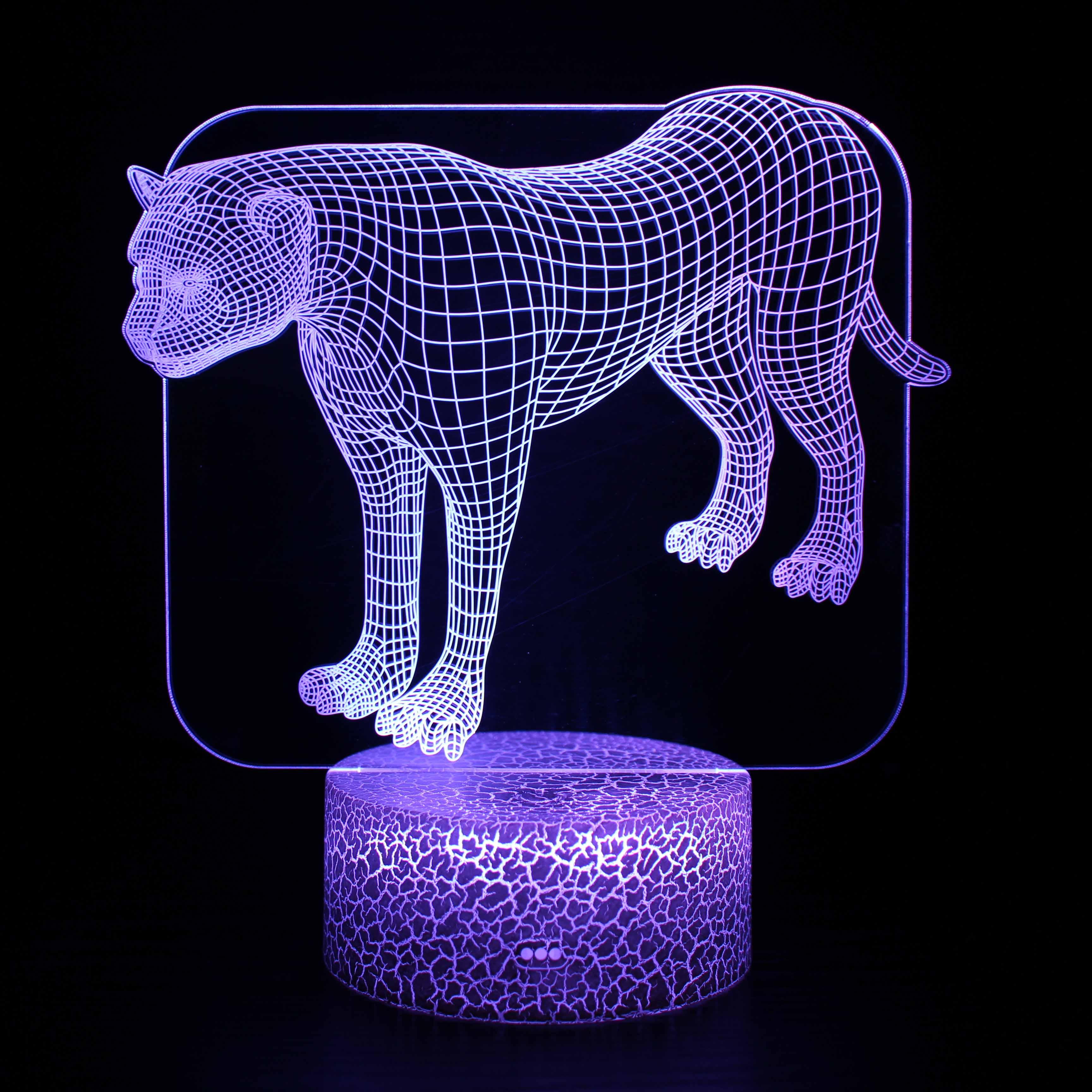 Realistic Jaguar 3D Optical Illusion Lamp - 3D Optical Lamp