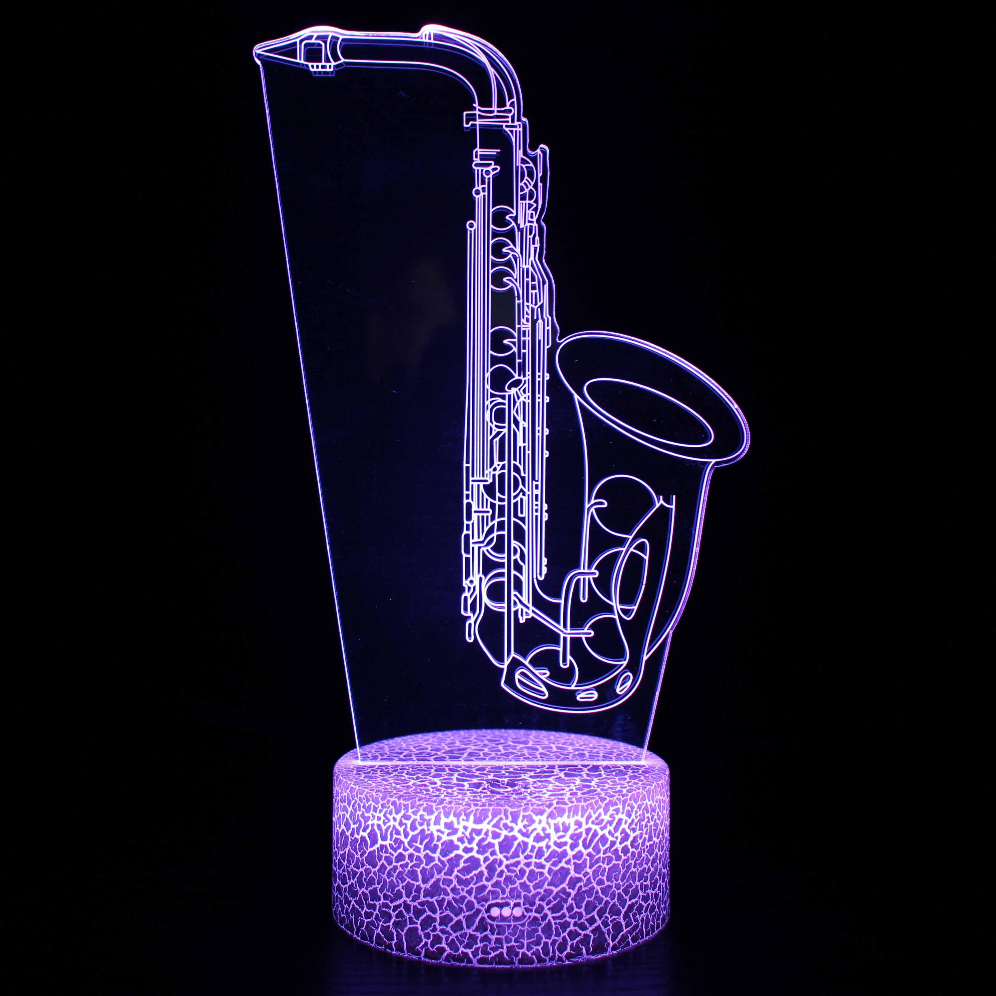 Saxophone 3D Optical Illusion Lamp - 3D Optical Lamp