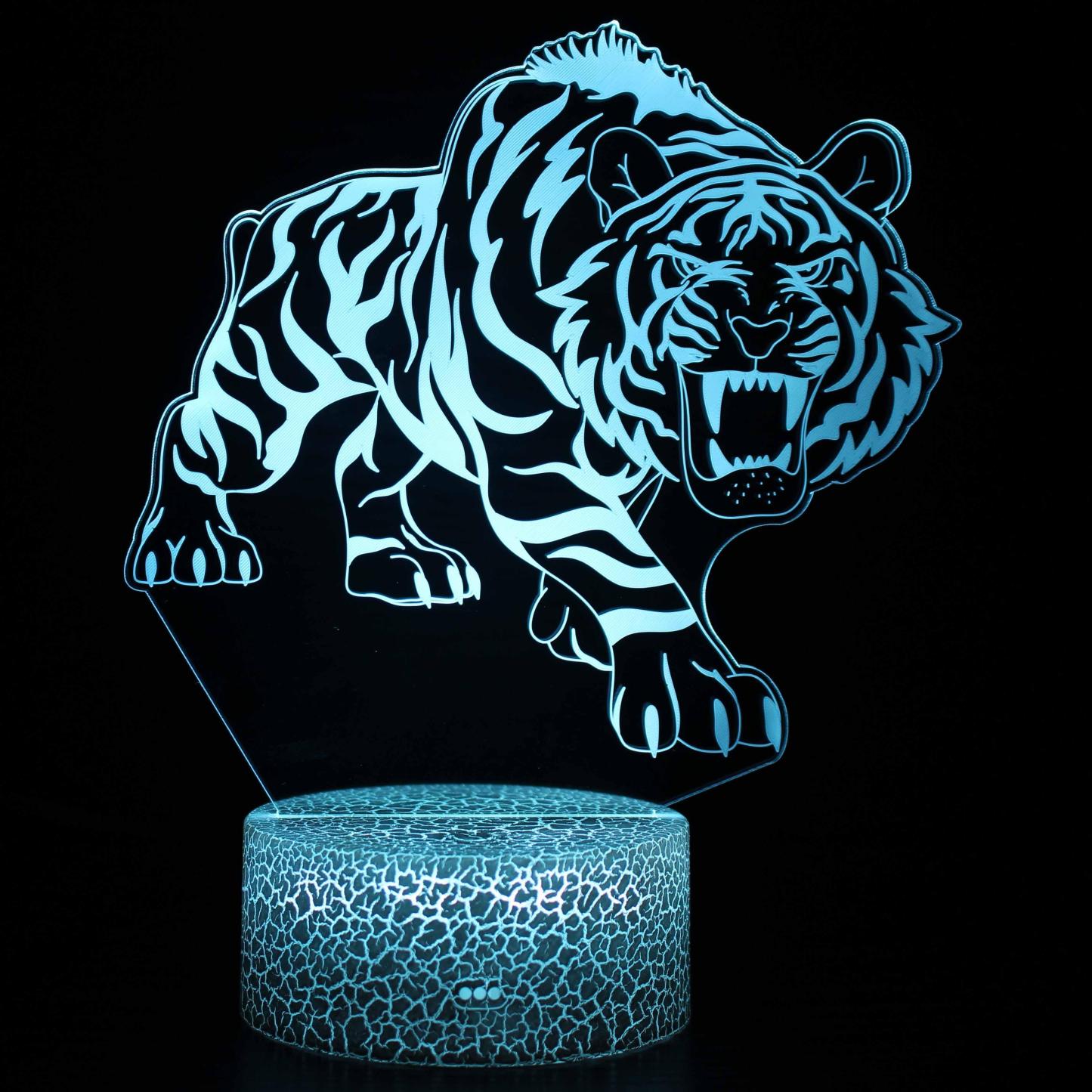 Realistic Tiger 3D Optical Illusion Lamp - 3D Optical Lamp