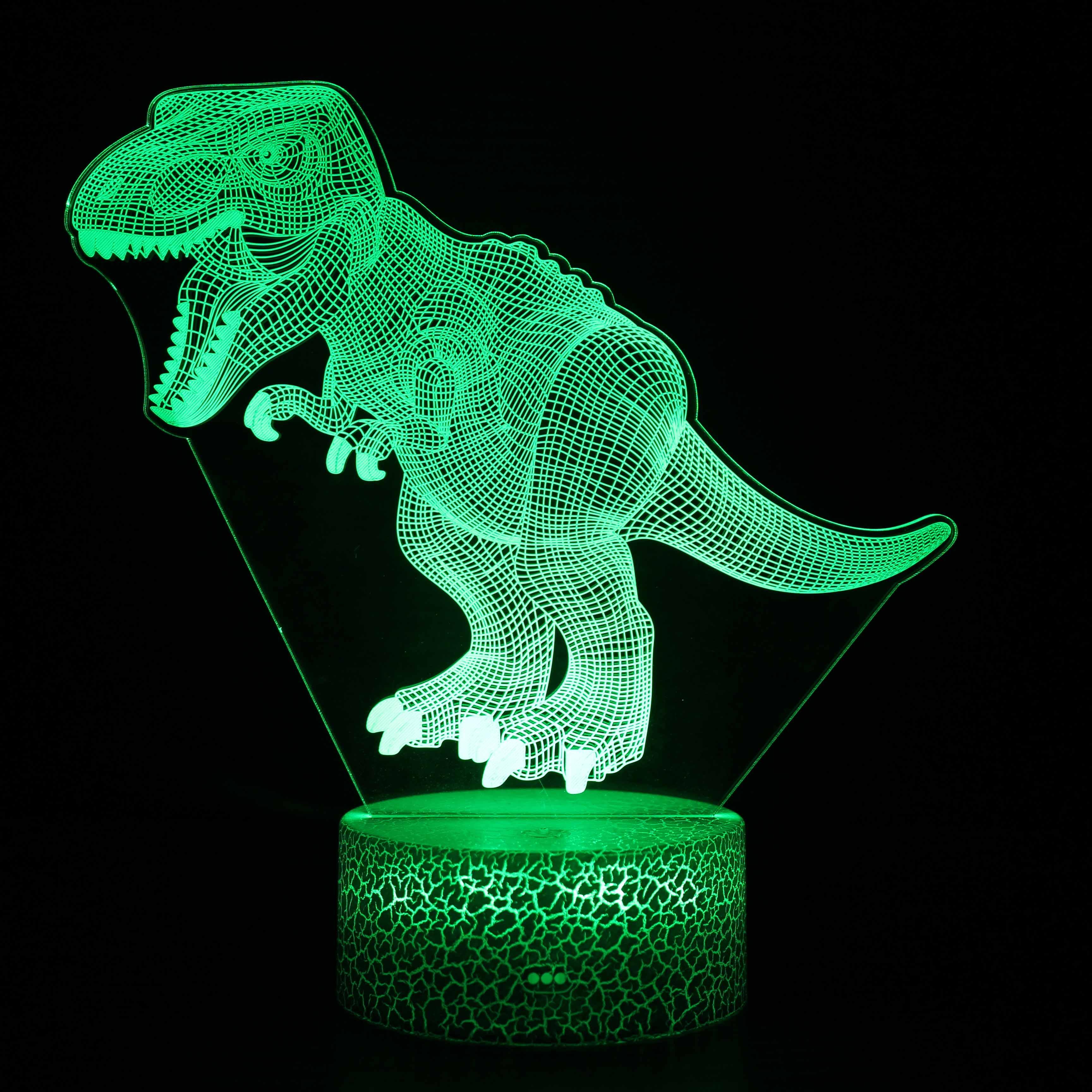 T-Rex Dinosaur Lamp with Remote and LED Color Control-3D Optical Lamp