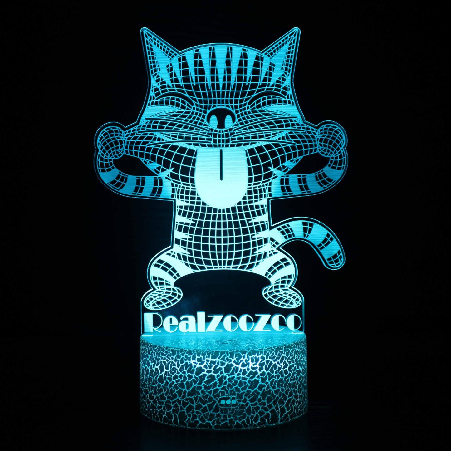Realzoozoo Cat 3D Optical Illusion Lamp-3D Optical Lamp