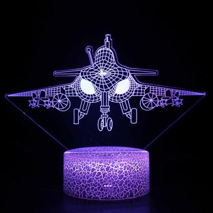 Front of Fighter Jet 3D Optical Illusion Lamp - 3D Optical Lamp