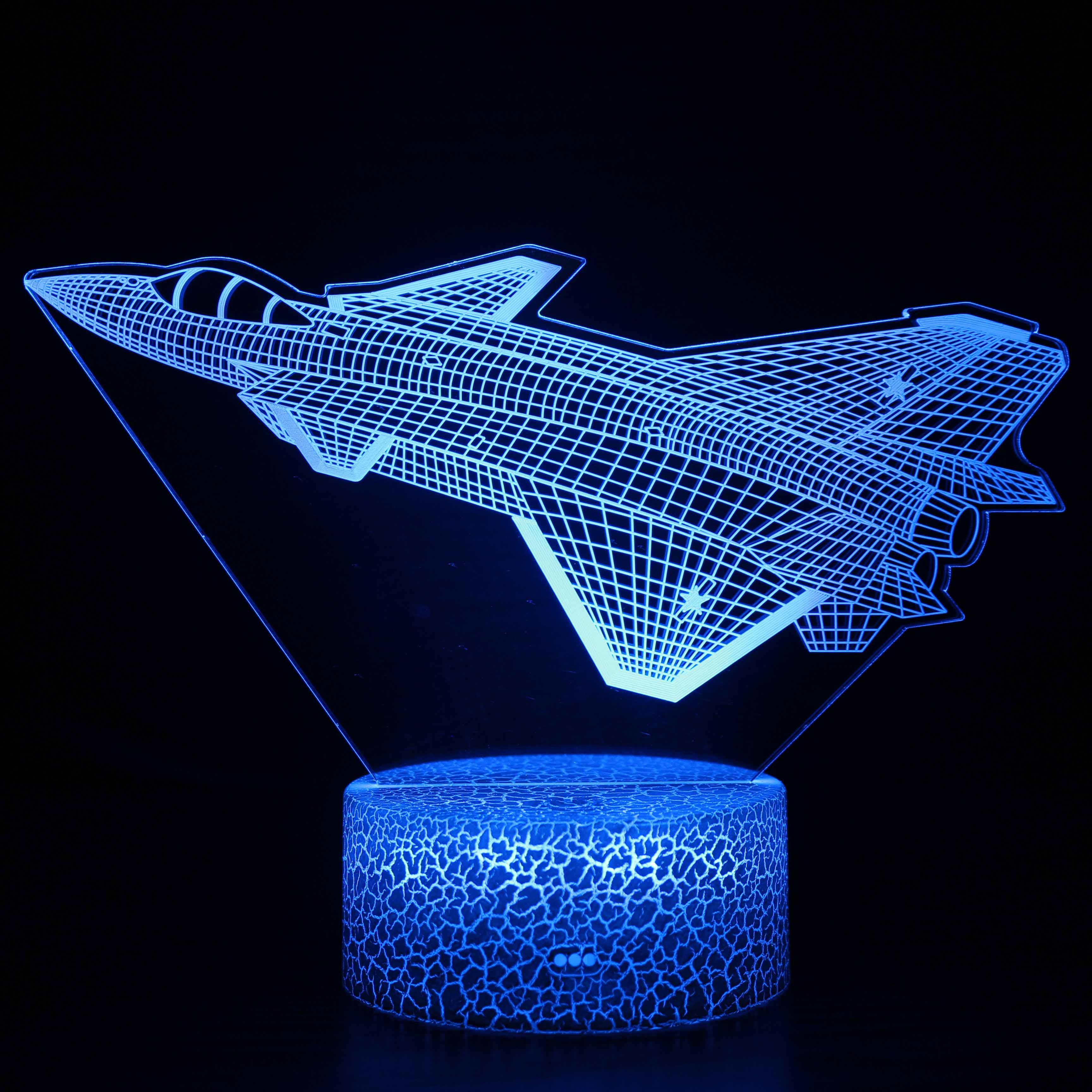 Ascending Jet 3D Lamp Color-Changing Optical Illusion Night Light-3D Optical Lamp