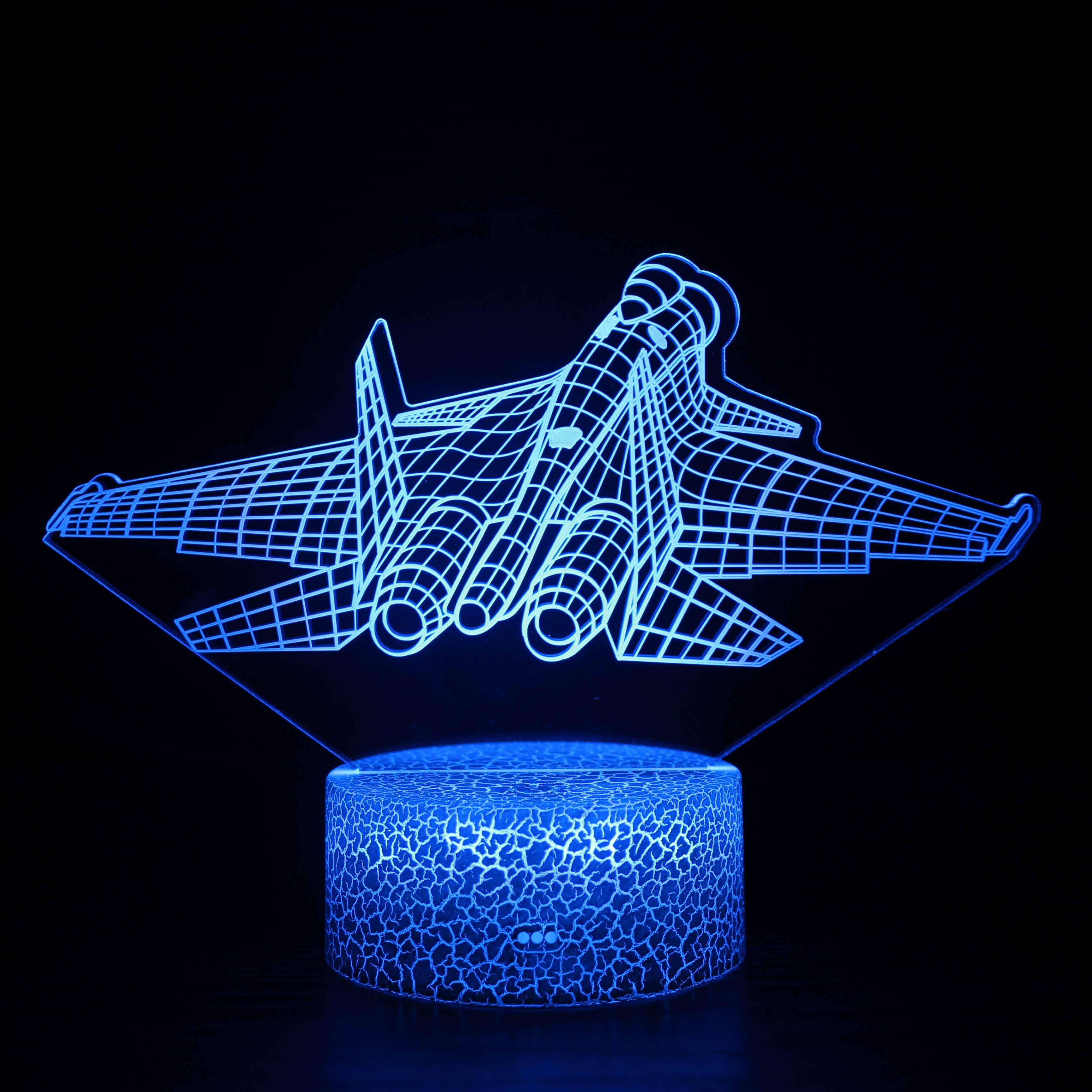 Jet 3D Lamp Power Up Your Space with Aviation-Inspired Light-3D Optical Lamp