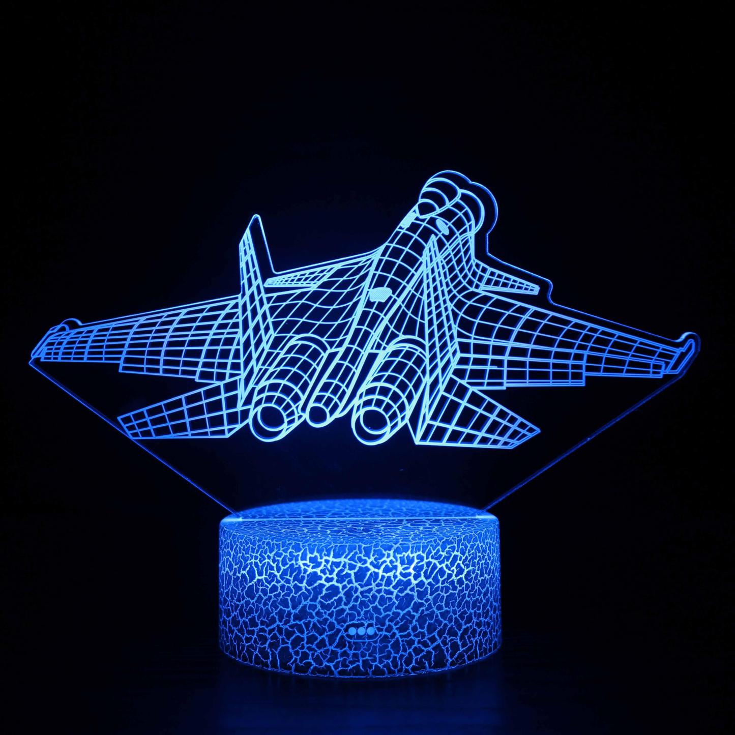 Back of Jet 3D Optical Illusion Lamp - 3D Optical Lamp