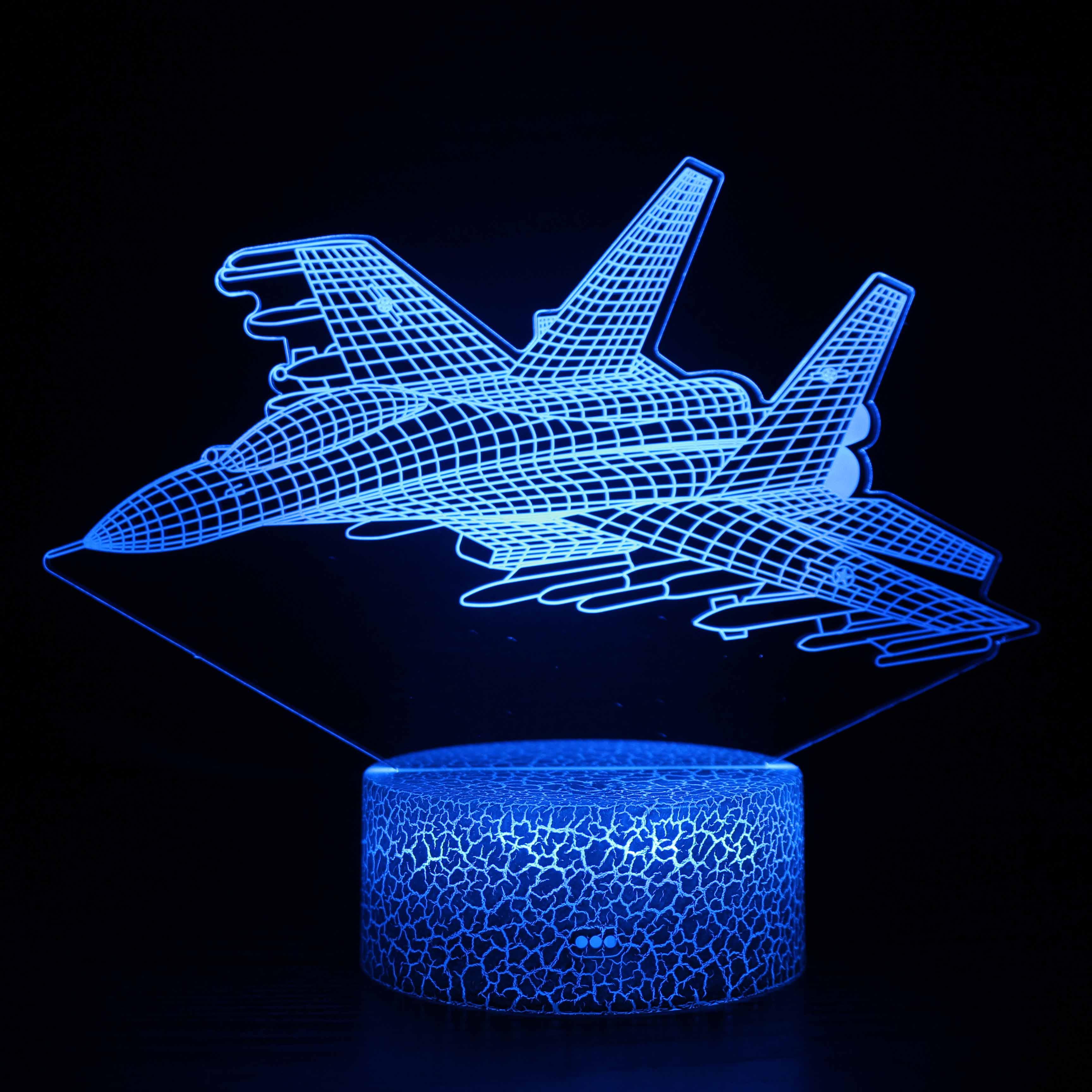 Navy Jet 3D Lamp Color-Changing Optical Illusion LED Night Light-3D Optical Lamp