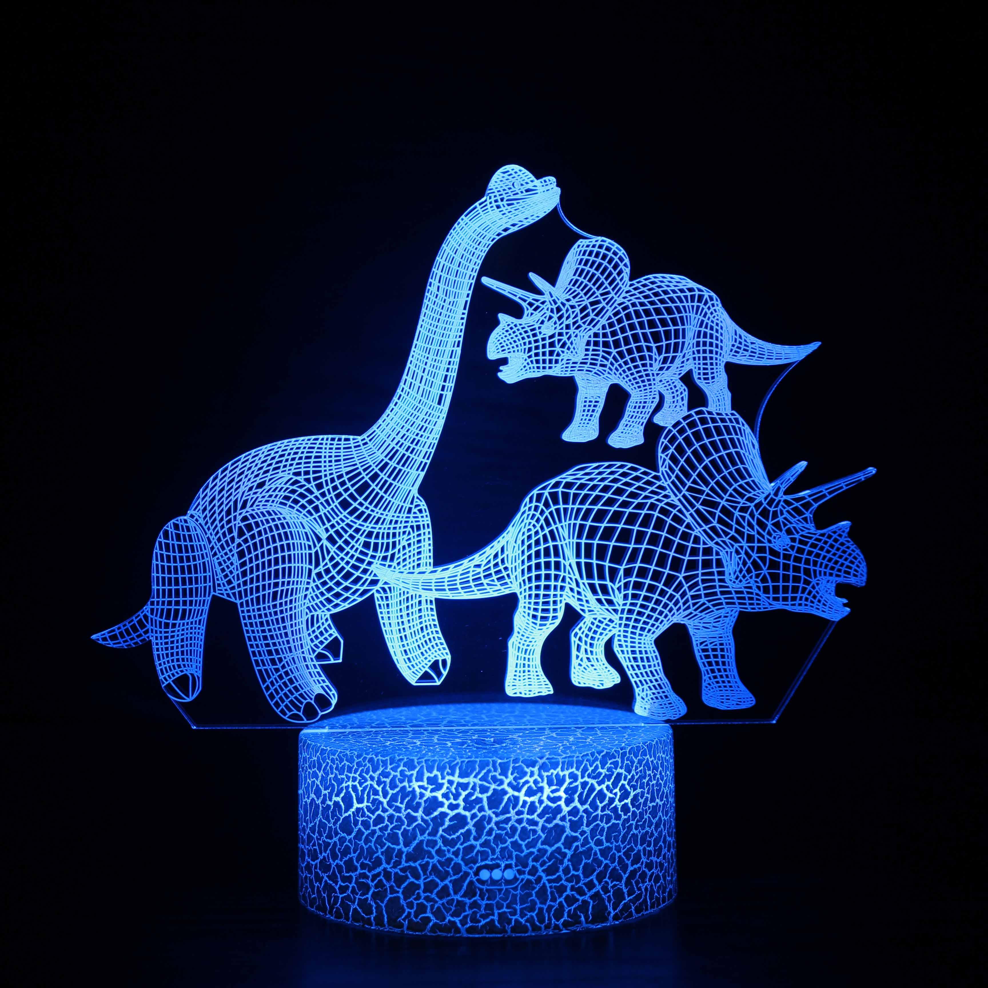 3 Realistic Dinosaur 3D Optical Illusion Lamp For Decor-3D Optical Lamp