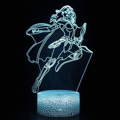 Wonder Woman 3D Optical Illusion Lamp - 3D Optical Lamp