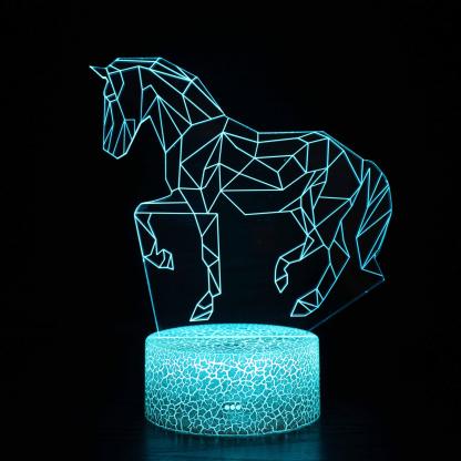 Cool Geometric Horse 3D Optical Illusion Lamp - 3D Optical Lamp