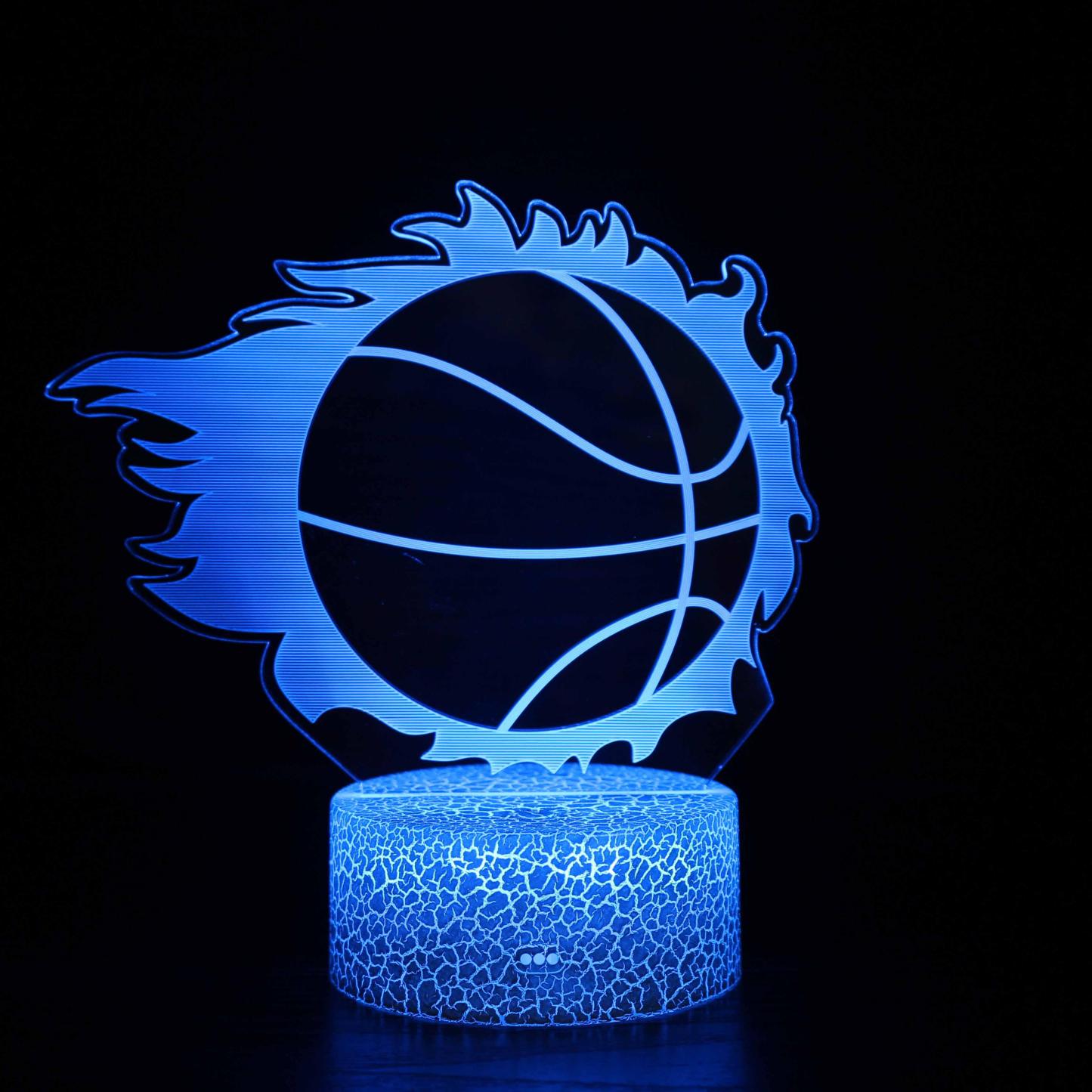 Blazing Basketball 3D Optical Illusion Lamp - 3D Optical Lamp