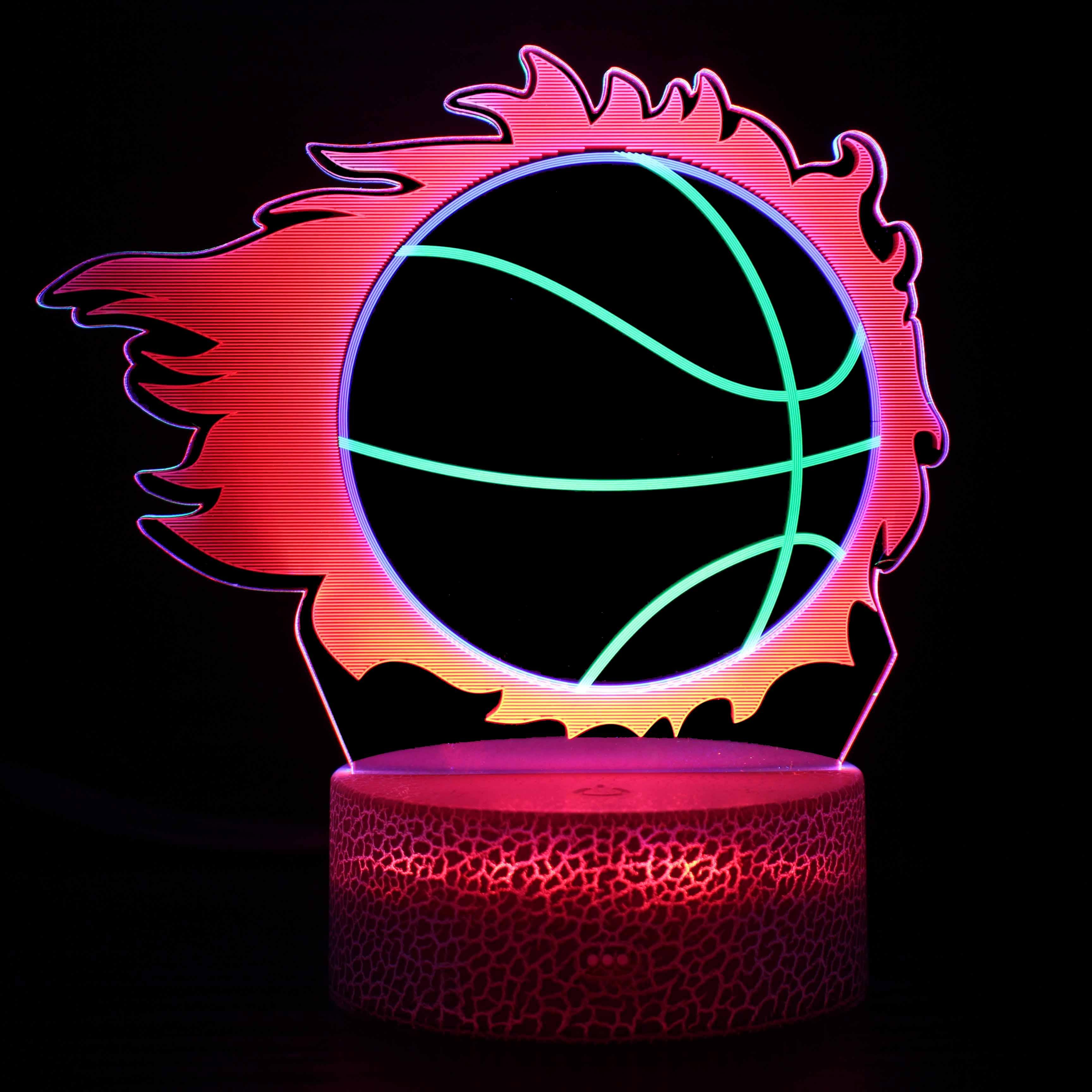 Basketball 3D LED Lamp with Touch and 16-Color Remote Display-3D Optical Lamp