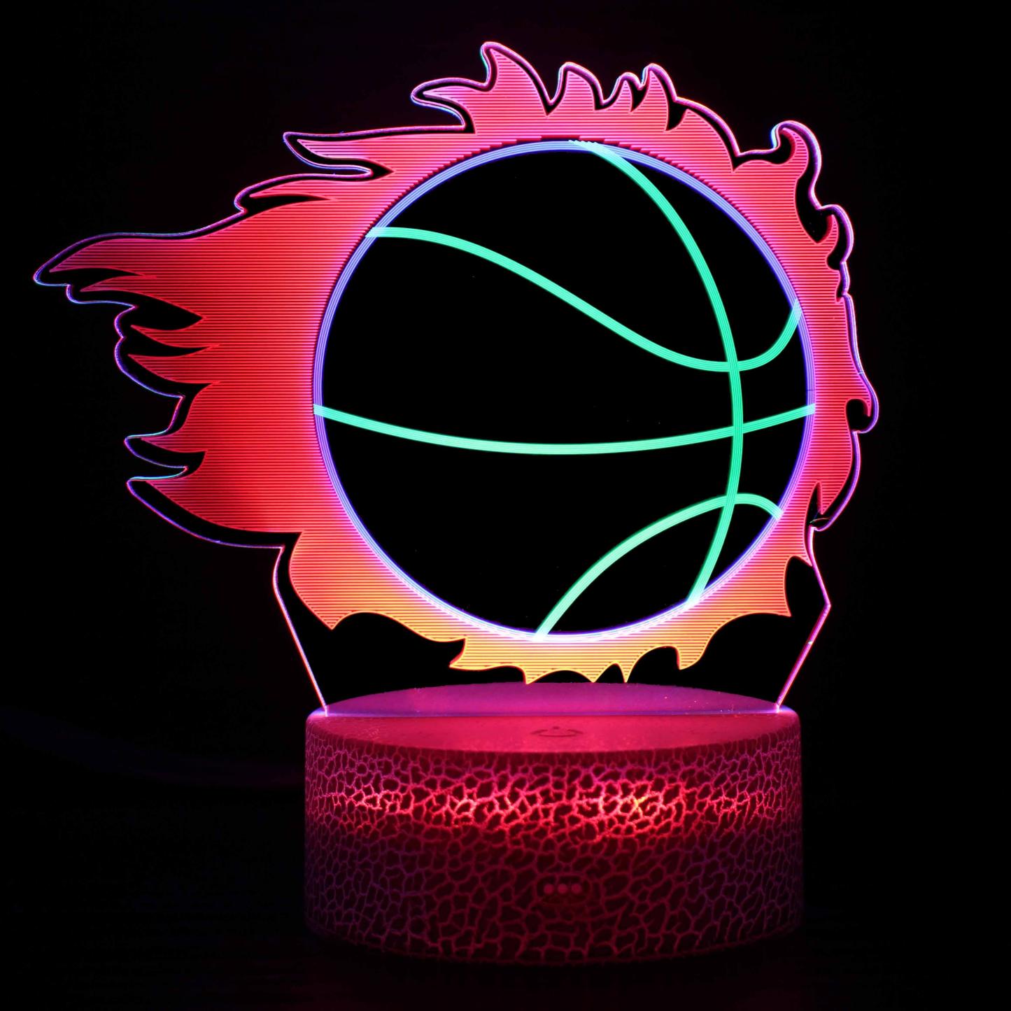 Basketball 3D LED Lamp with Touch and 16-Color Remote Display-3D Optical Lamp