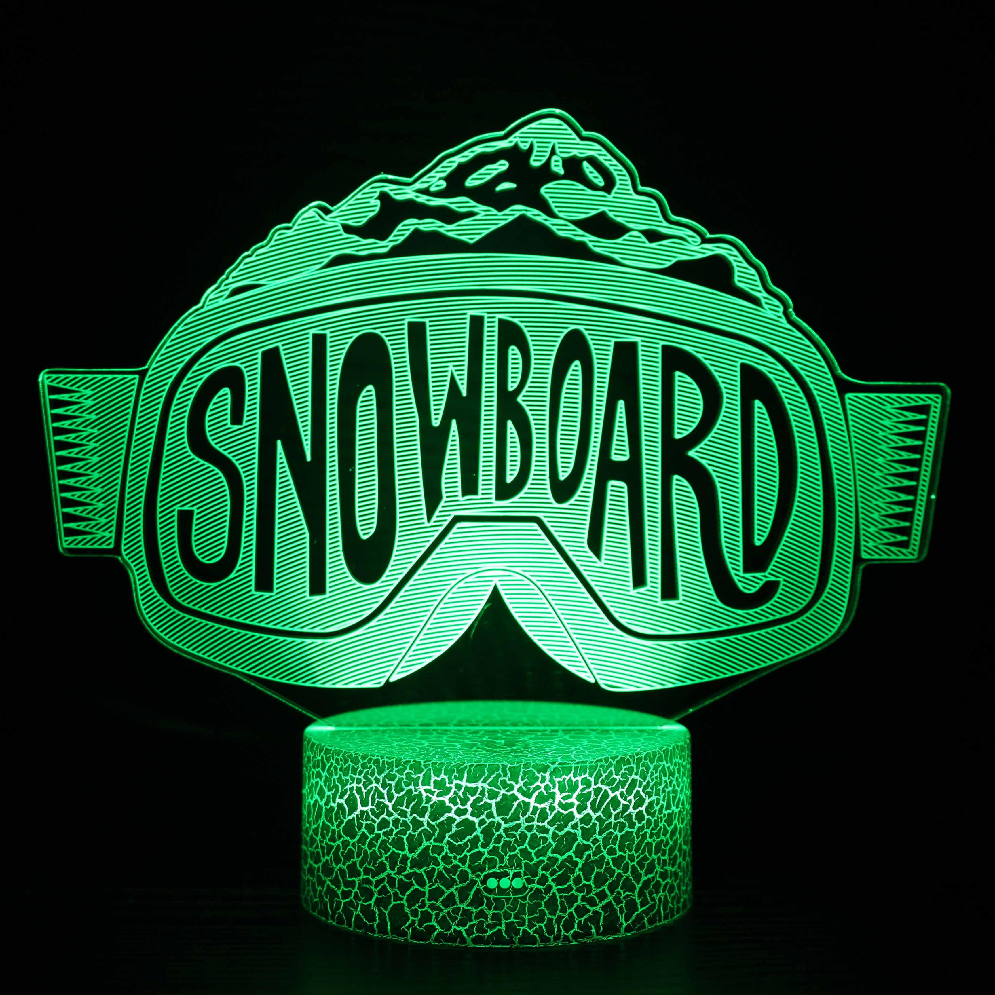 Snowboard Team 3D Lamp Optical Illusion LED Night Light-3D Optical Lamp