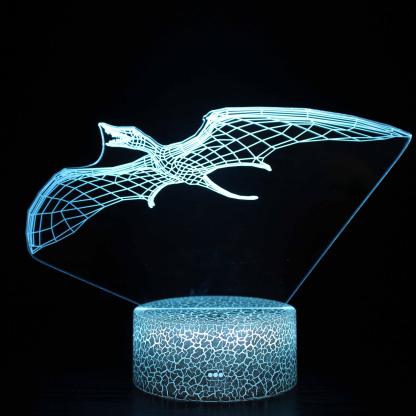 Cartoon Animated Flying Dinosaur 3D Optical Illusion Lamp - 3D Optical Lamp