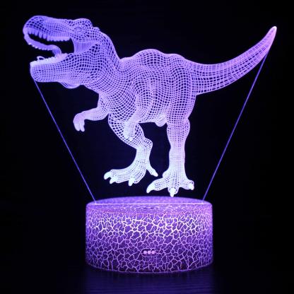 Cartoon Animated T-Rex Dinosaur 3D Optical Illusion Lamp - 3D Optical Lamp