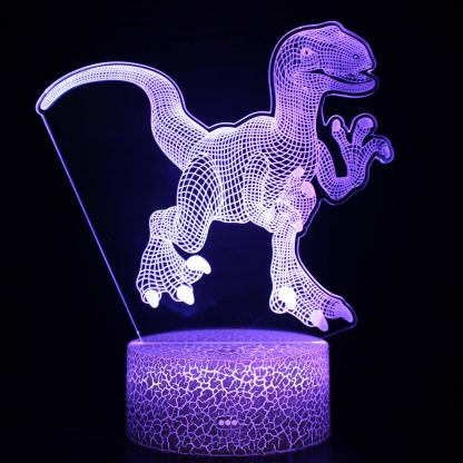 T-Rex Dinosaur Illusion Lamp with Remote and LED Color-3D Optical Lamp