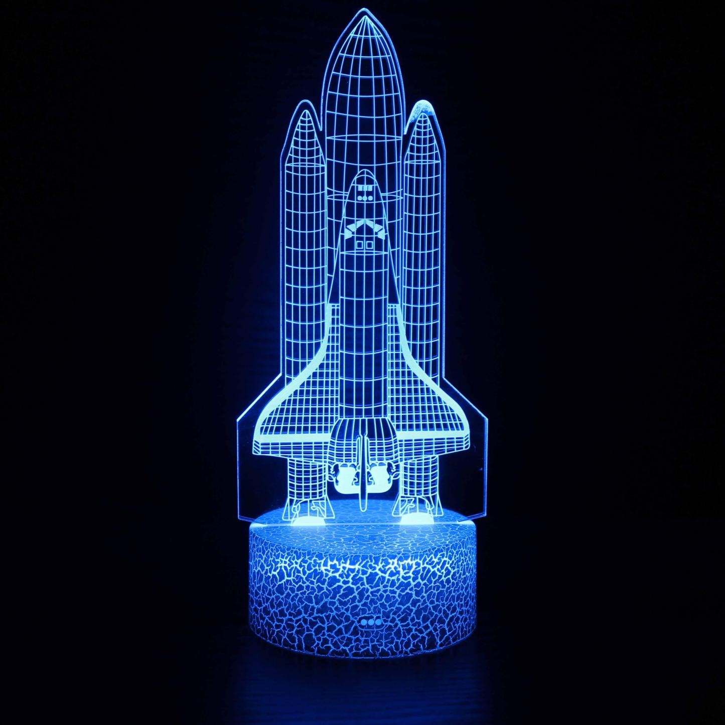 Spaceship Take Off 3D Optical Illusion Lamp - 3D Optical Lamp