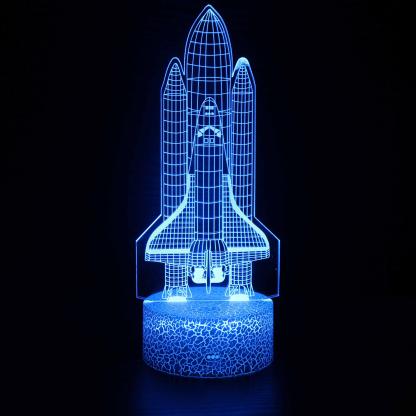 Spaceship Take Off 3D Optical Illusion Lamp - 3D Optical Lamp