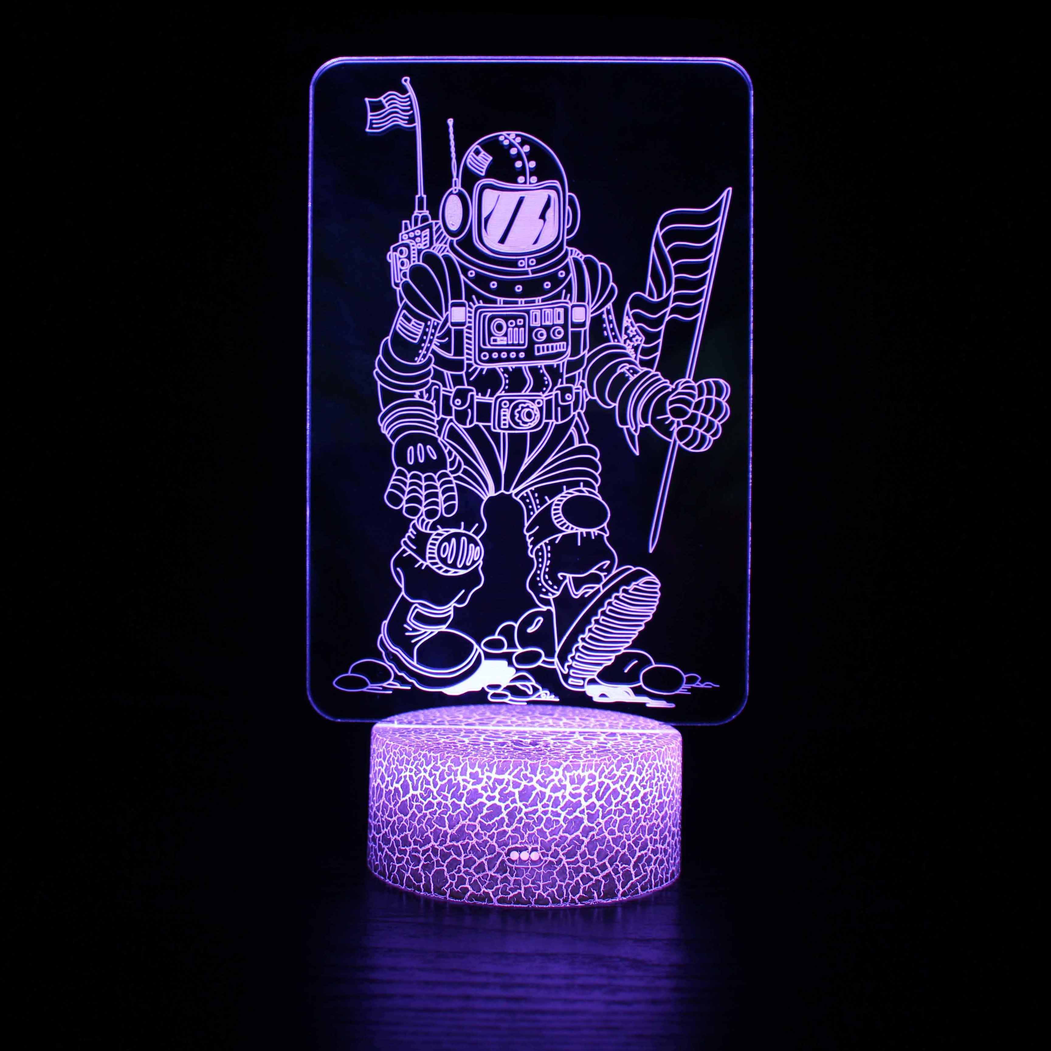 Moon Landing 3D Lamp Optical Illusion LED Night Light-3D Optical Lamp